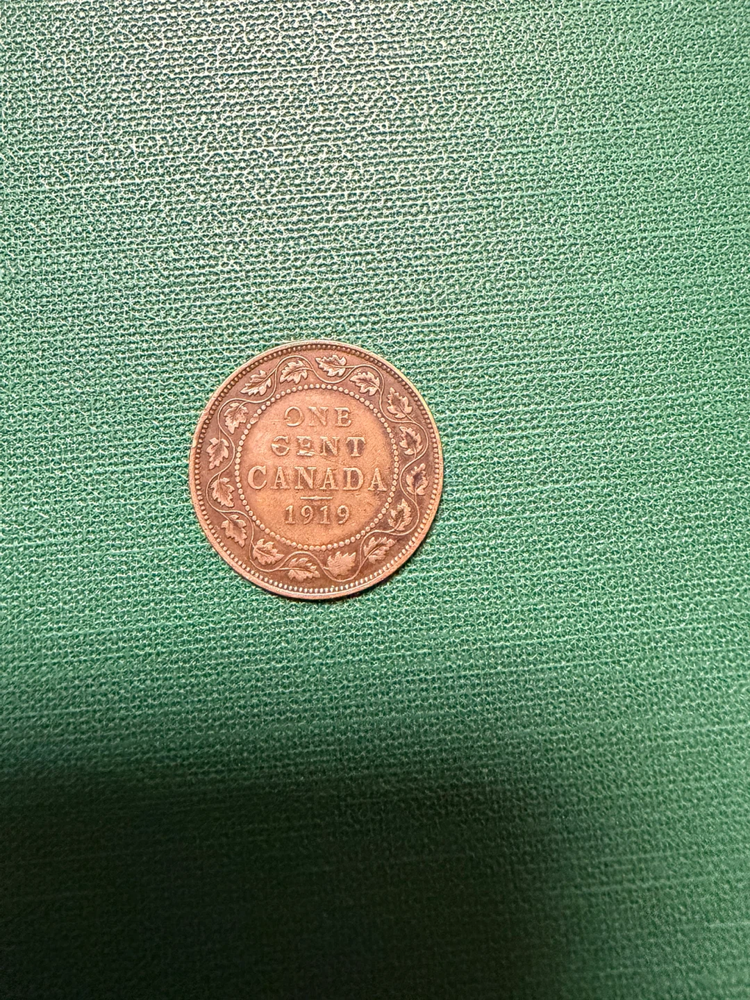 Canada 1919 One Cent Coin