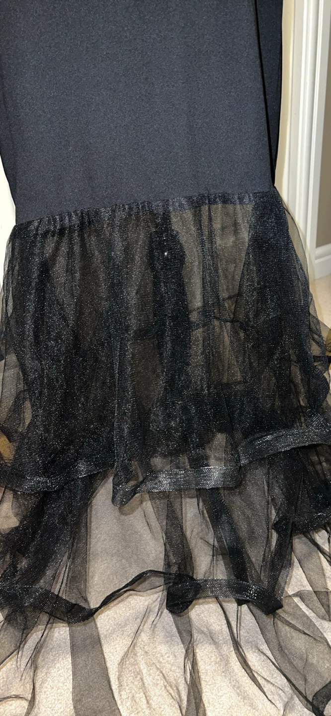 Black Strapless Ruffled Tulle Dress - photo 4