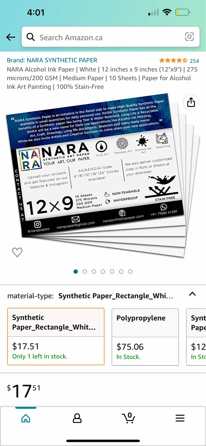 NARA Synthetic Paper Alcohol Ink Paper