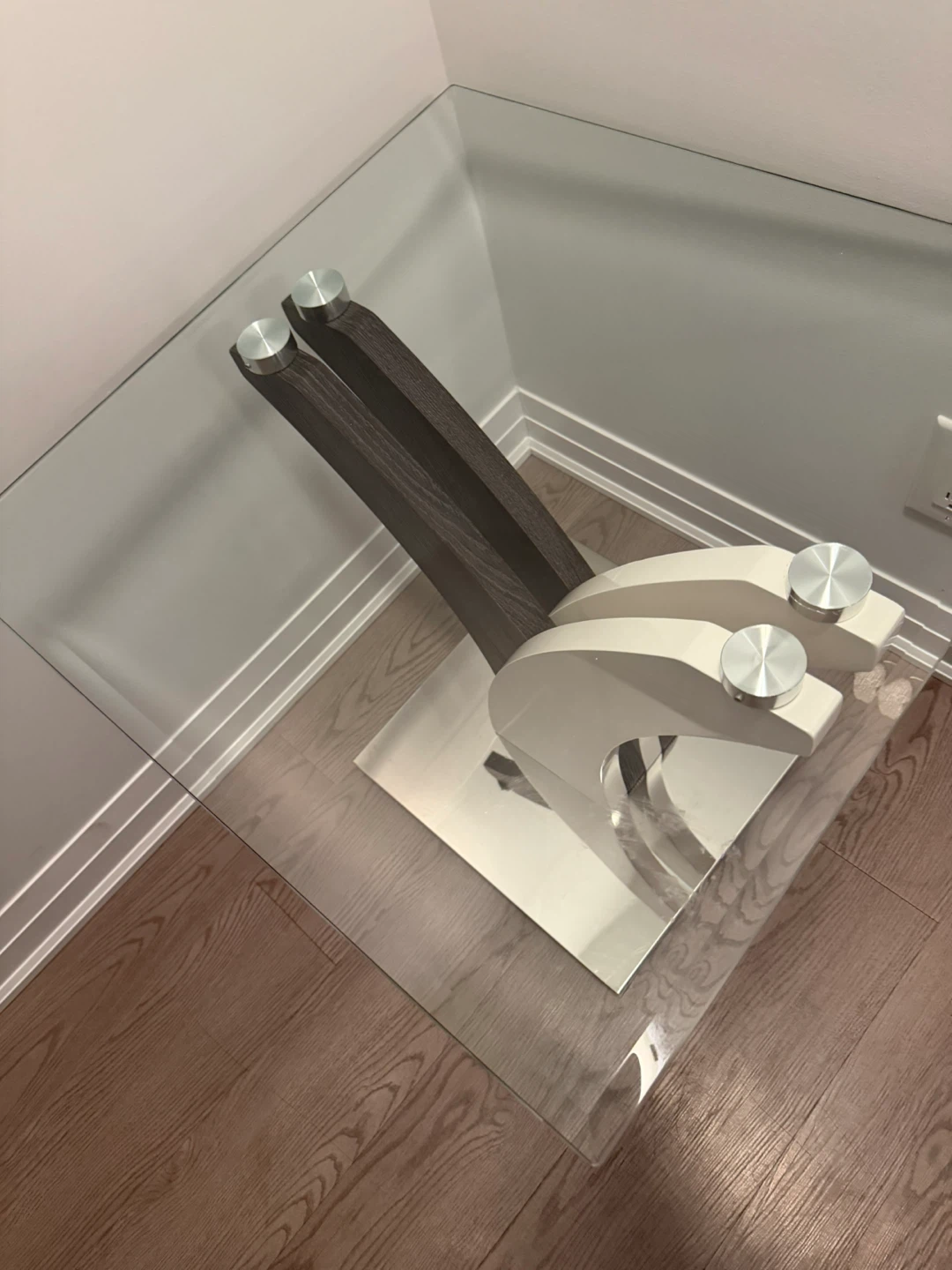 Glass Coffee Table with Modern Base