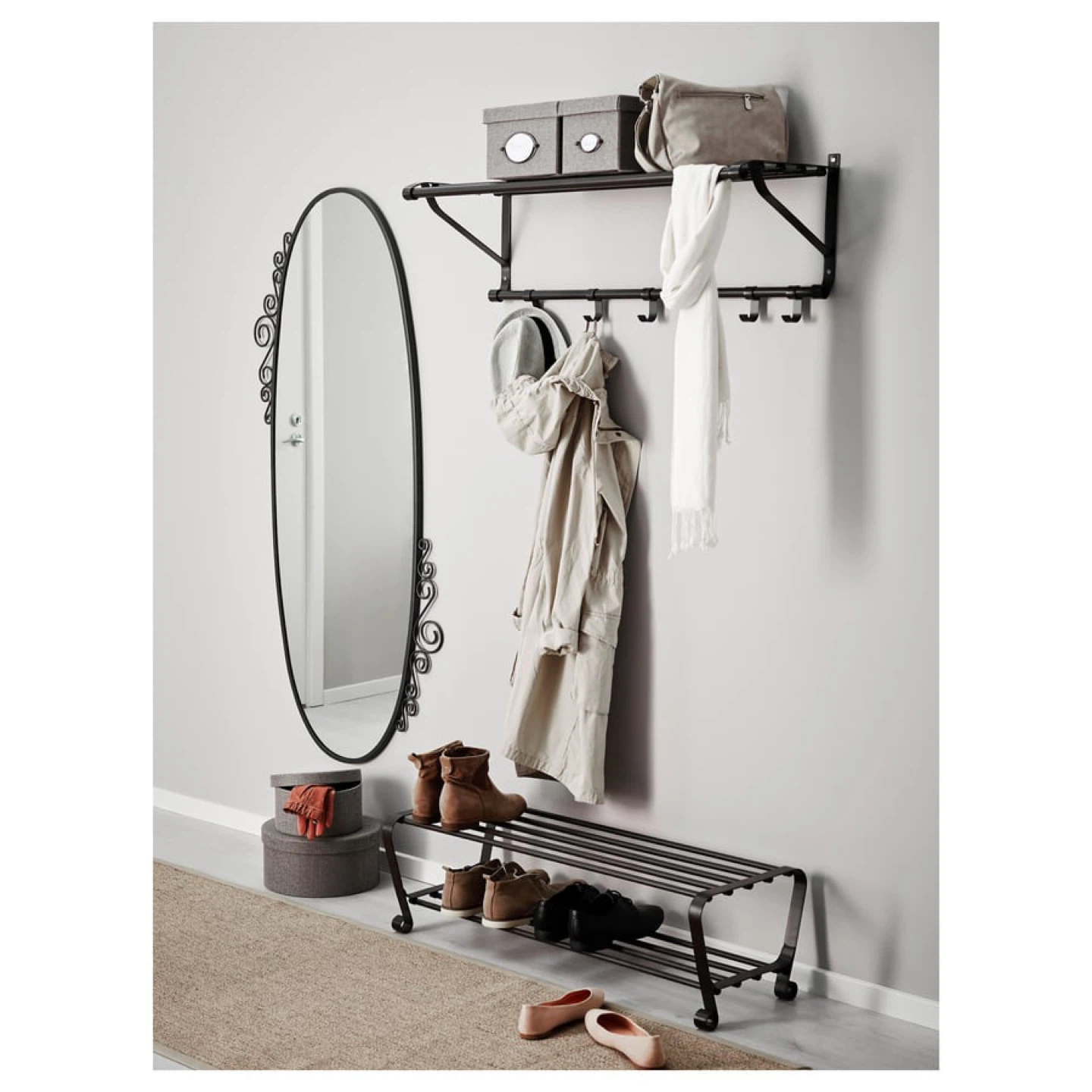 IKEA Portis shoe rack in black metal - photo 3