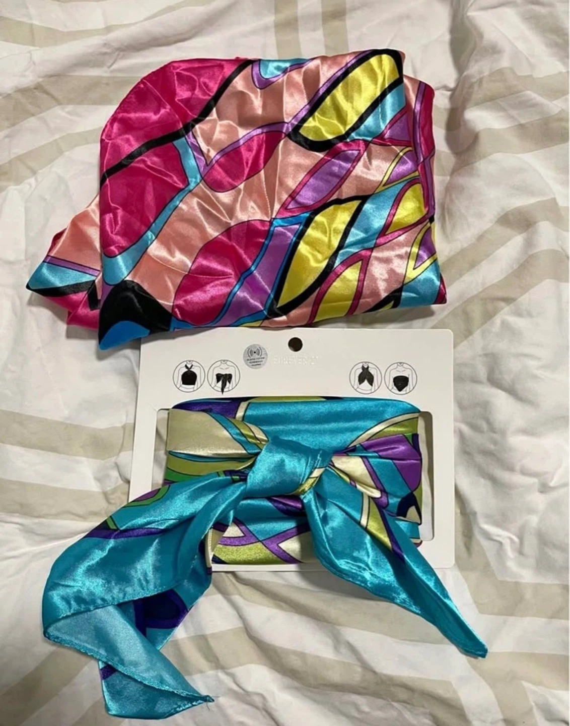 Satin Scarf Top Set