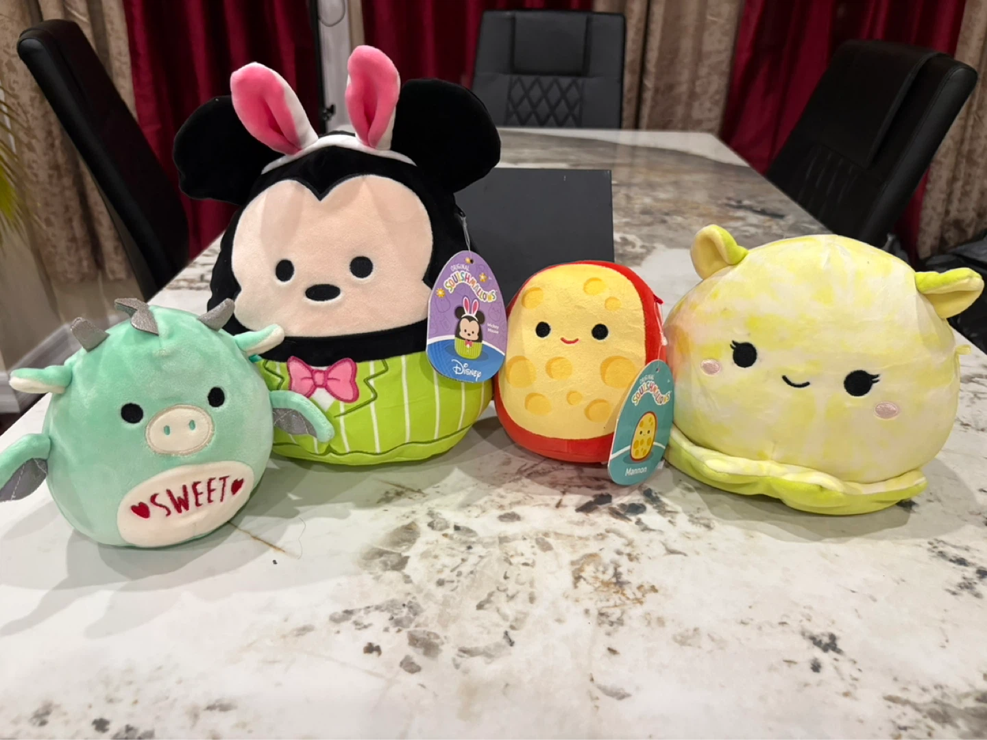Squishmallow Plush Toys Set - Mickey Mouse, Manon, and more