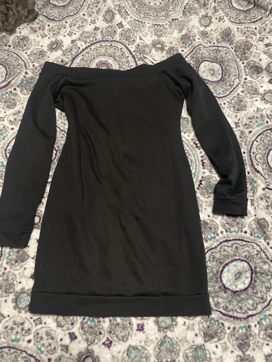 Black Guess Off-the-Shoulder Long Sleeve Dress - photo 2