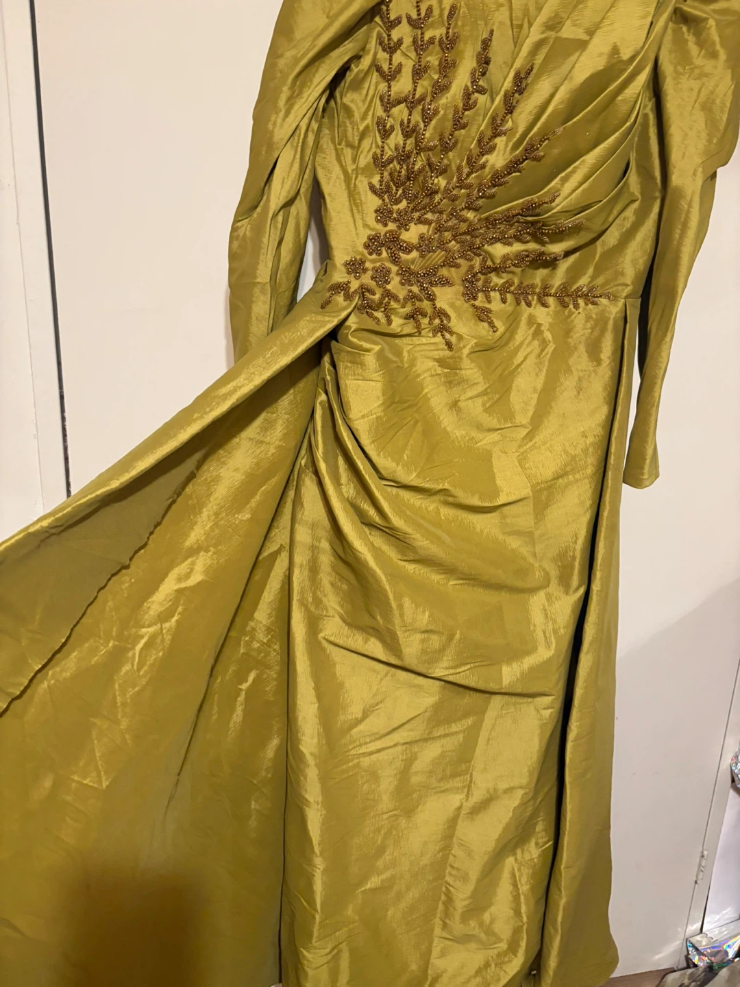 Gold Beaded Maxi Dress