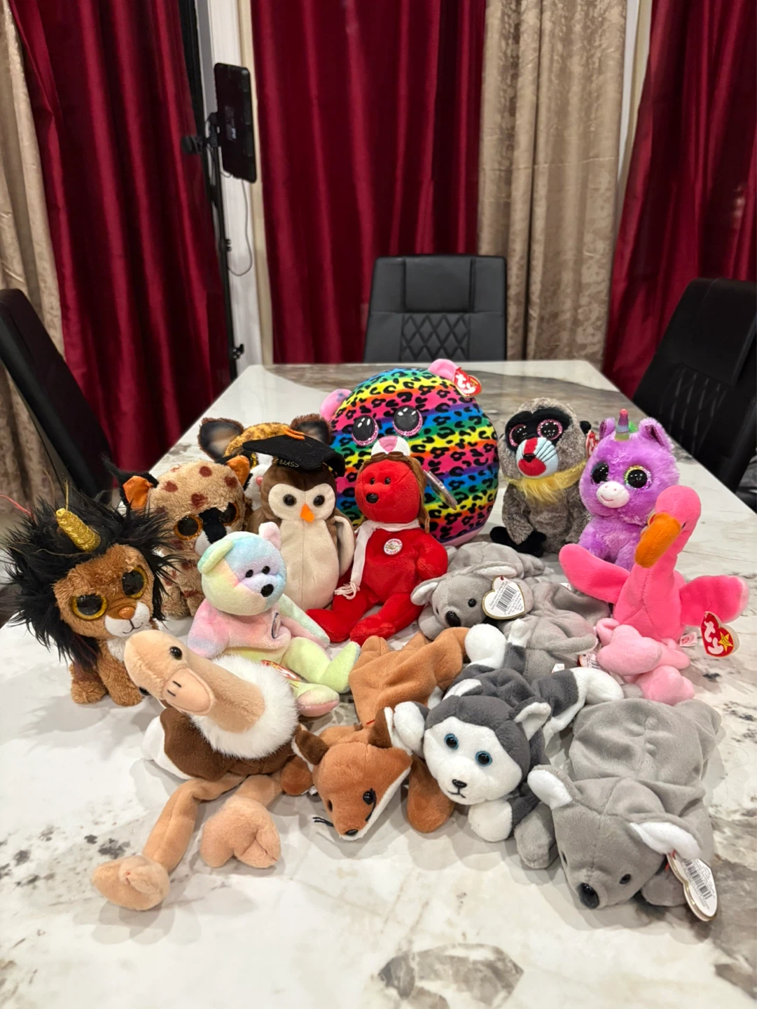 16 pieces Assorted Ty Beanie Babies Plush Toys Bundle