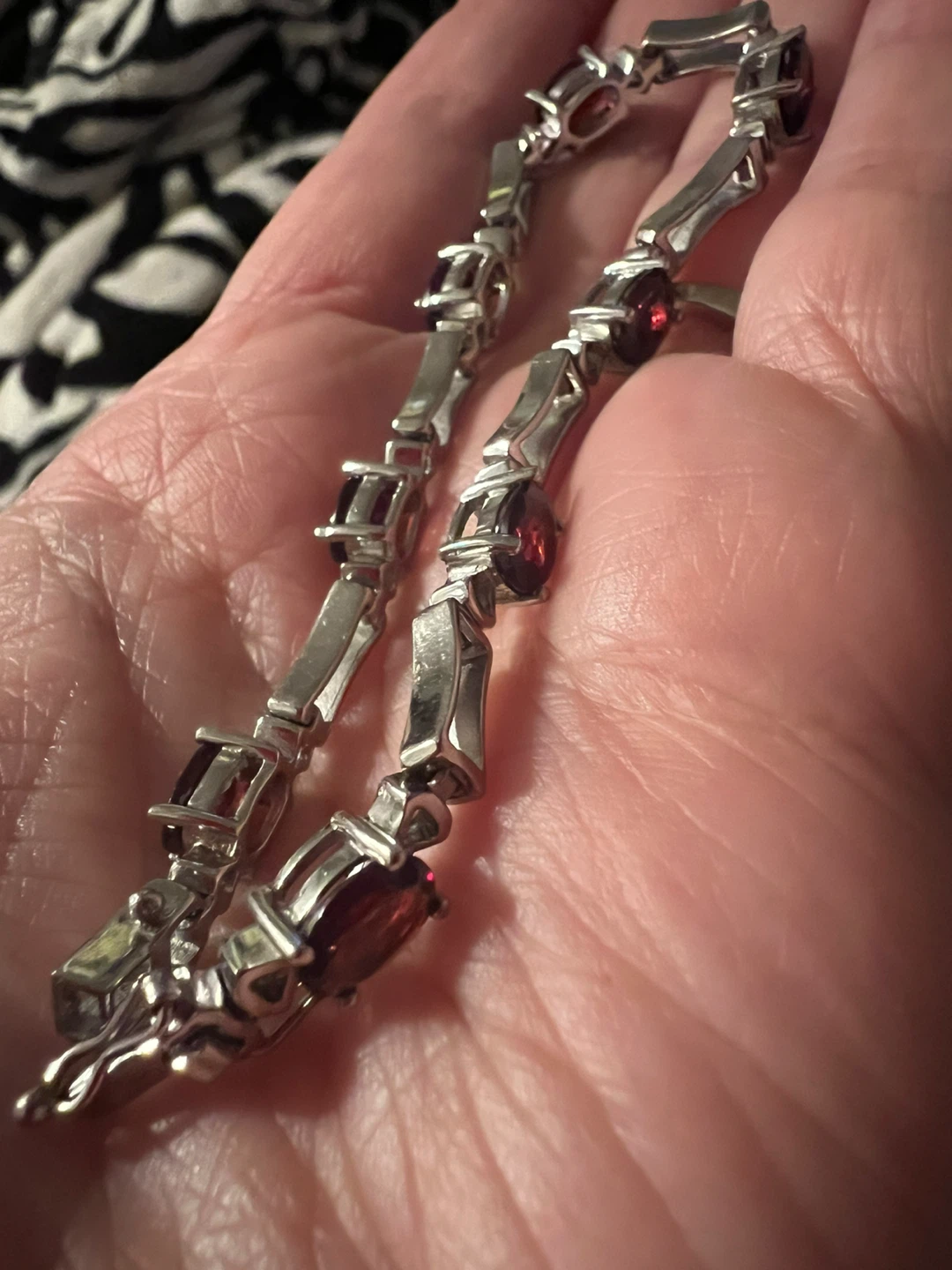 Sterling Silver Garnet Tennis Bracelet - photo 3