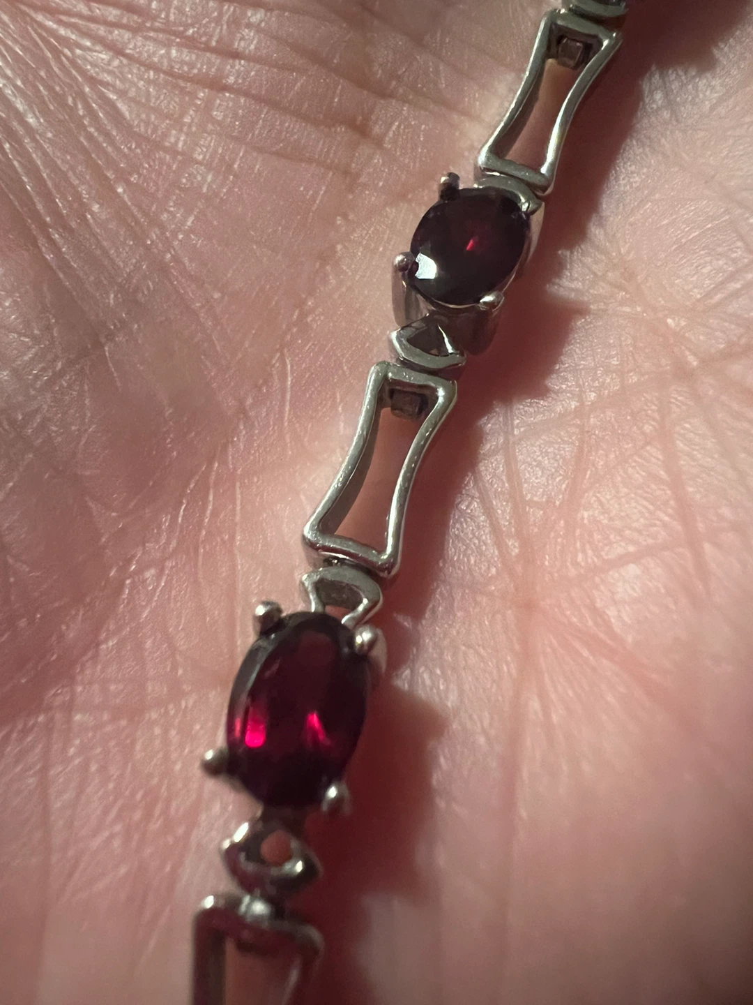 Sterling Silver Garnet Tennis Bracelet - photo 2