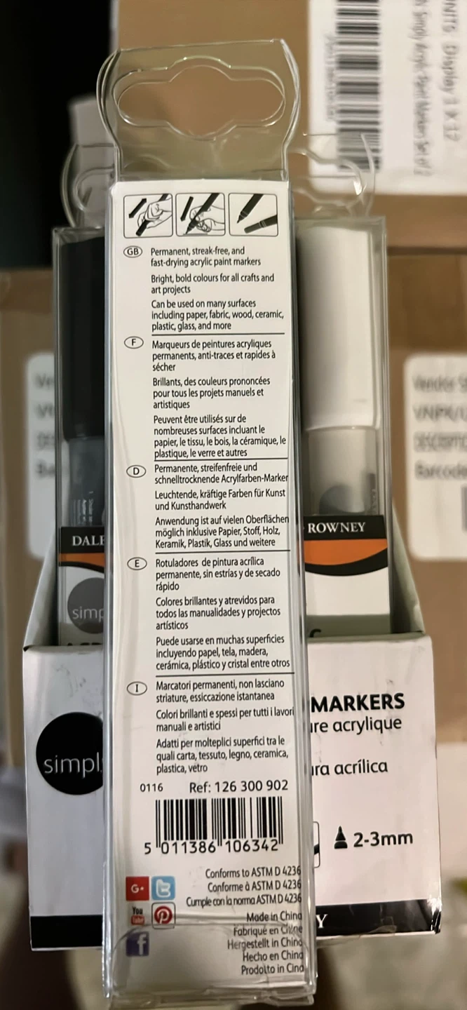 NEW Daler Rowney Acrylic Paint Markers (2pk)