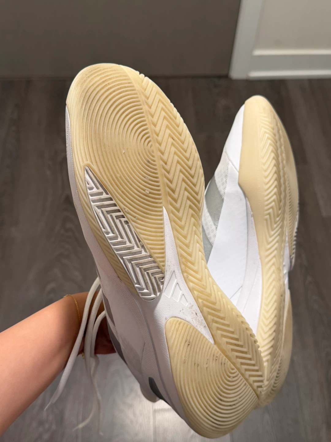 Adidas White Silver Athletic Shoes - photo 4