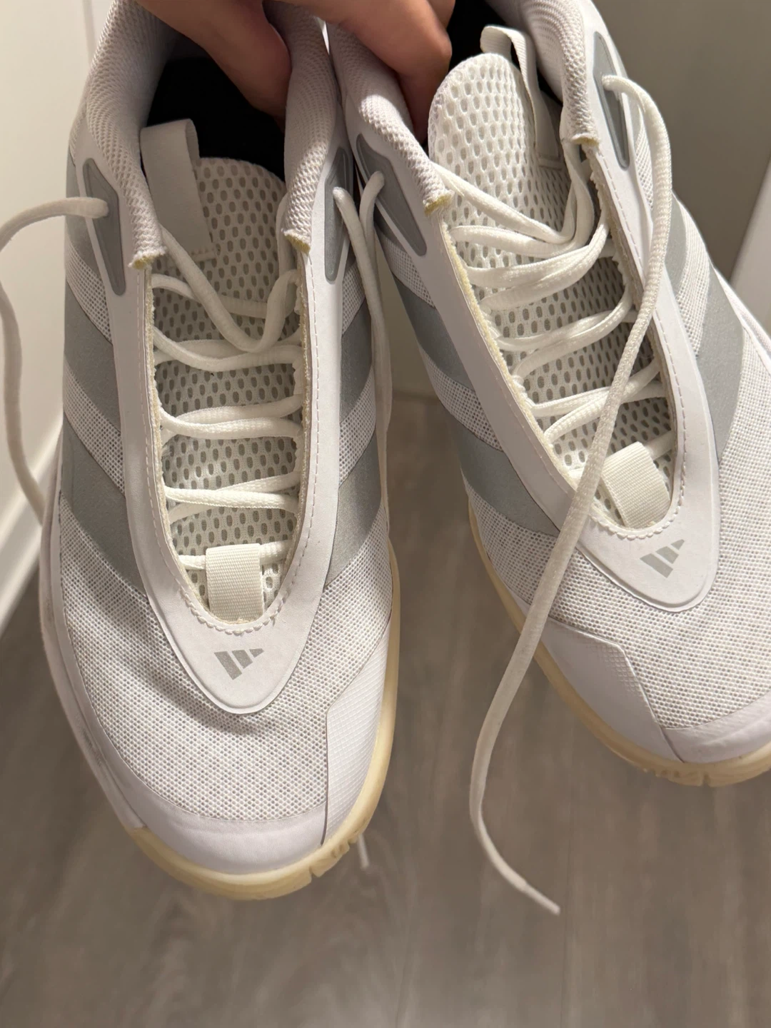 Adidas White Silver Athletic Shoes - photo 2