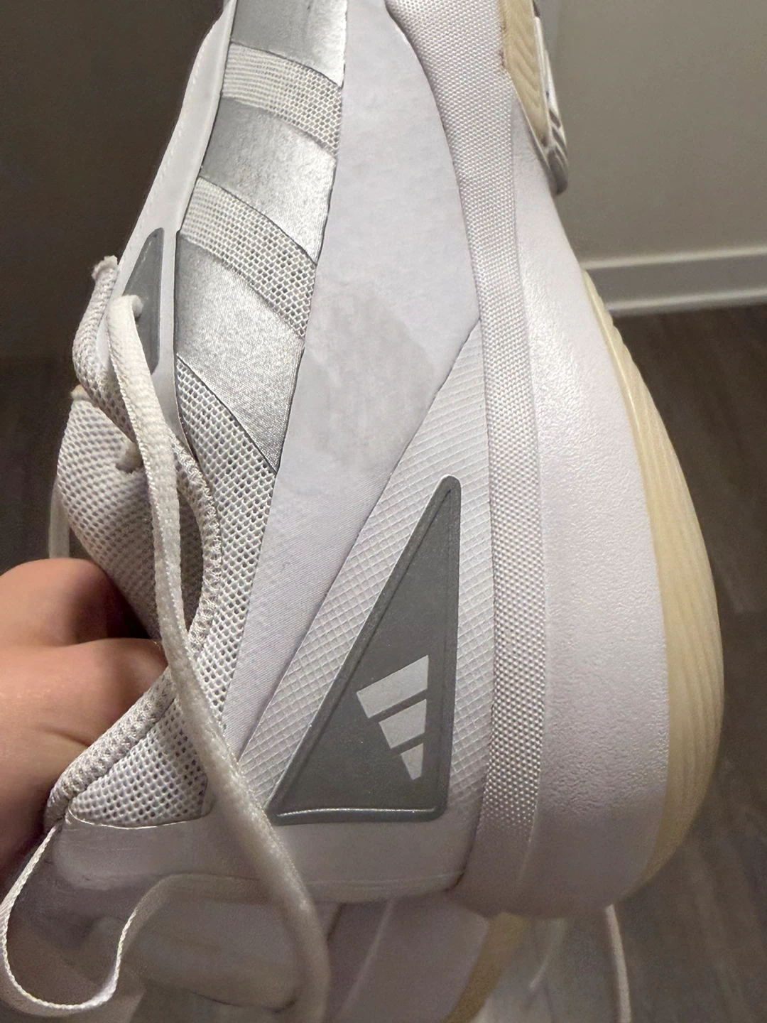 Adidas White Silver Athletic Shoes - photo 5
