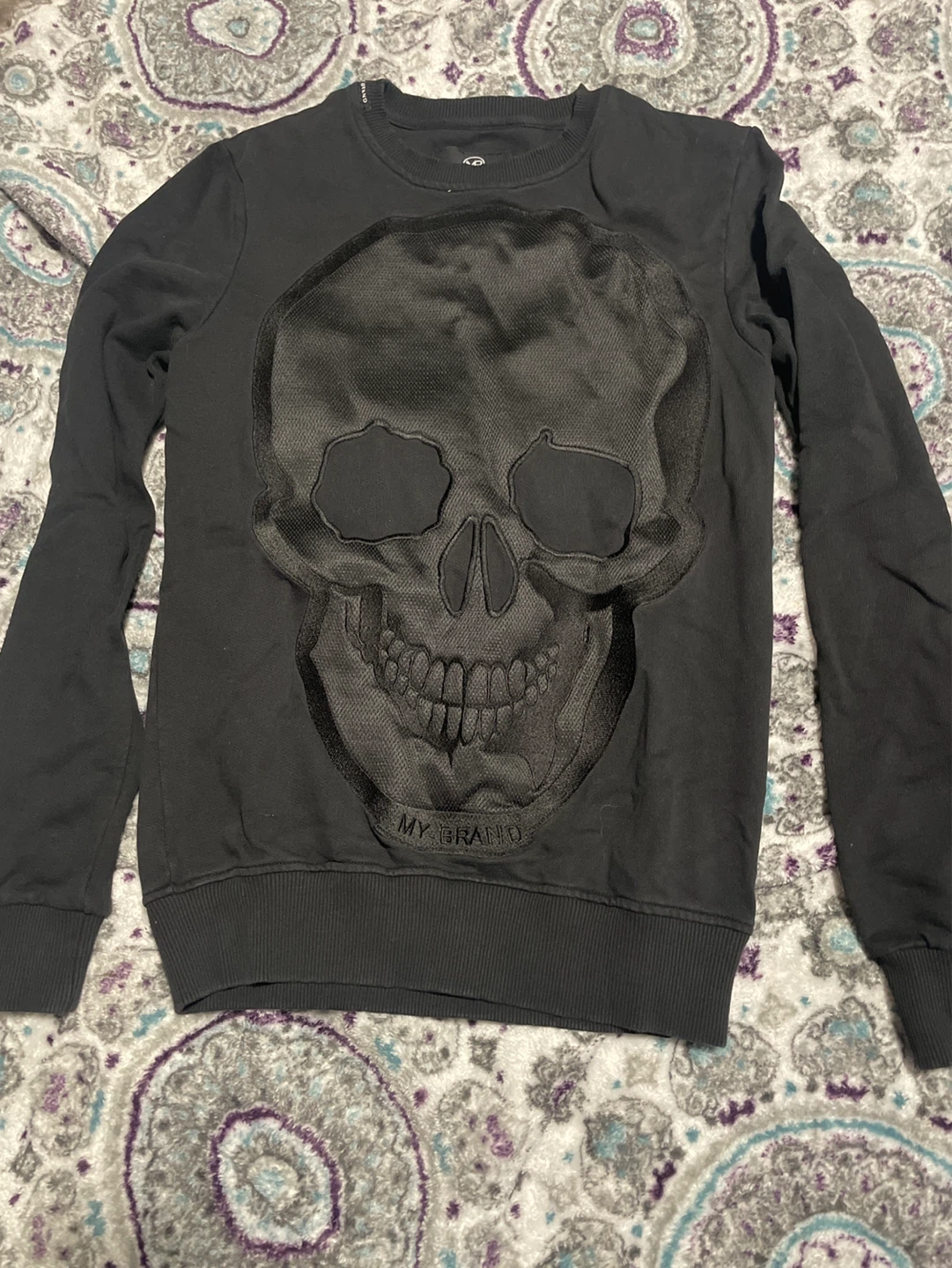 MY BRAND Skull Crewneck Sweatshirt - Black - Small