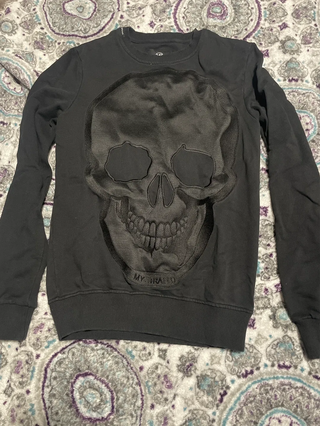 MY BRAND Skull Crewneck Sweatshirt - Black - Small