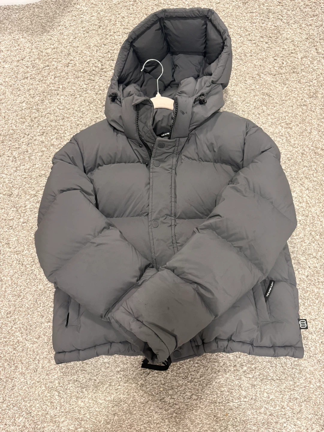 The Super Puff Down Jacket - Grey, Size M