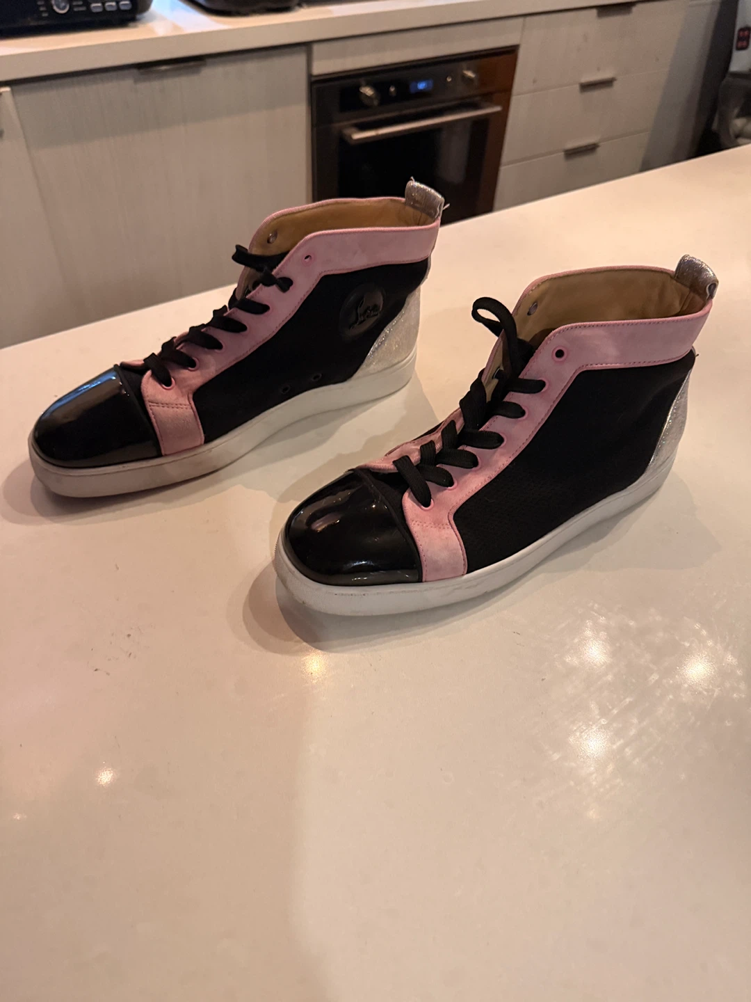 Christian Louboutin High-Top Sneakers - Pink/Black