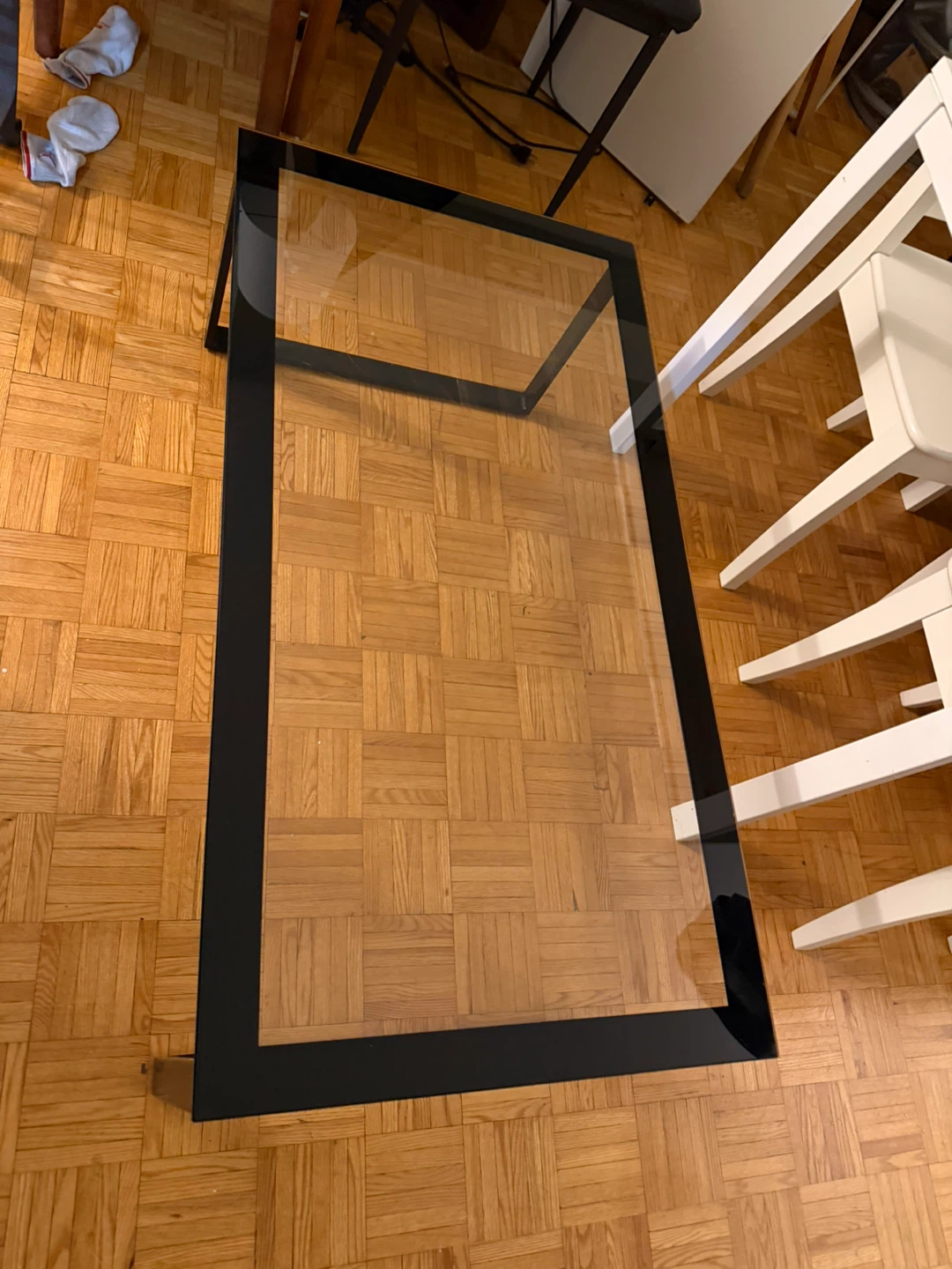 Modern Black Metal and Glass Coffee Table - photo 2