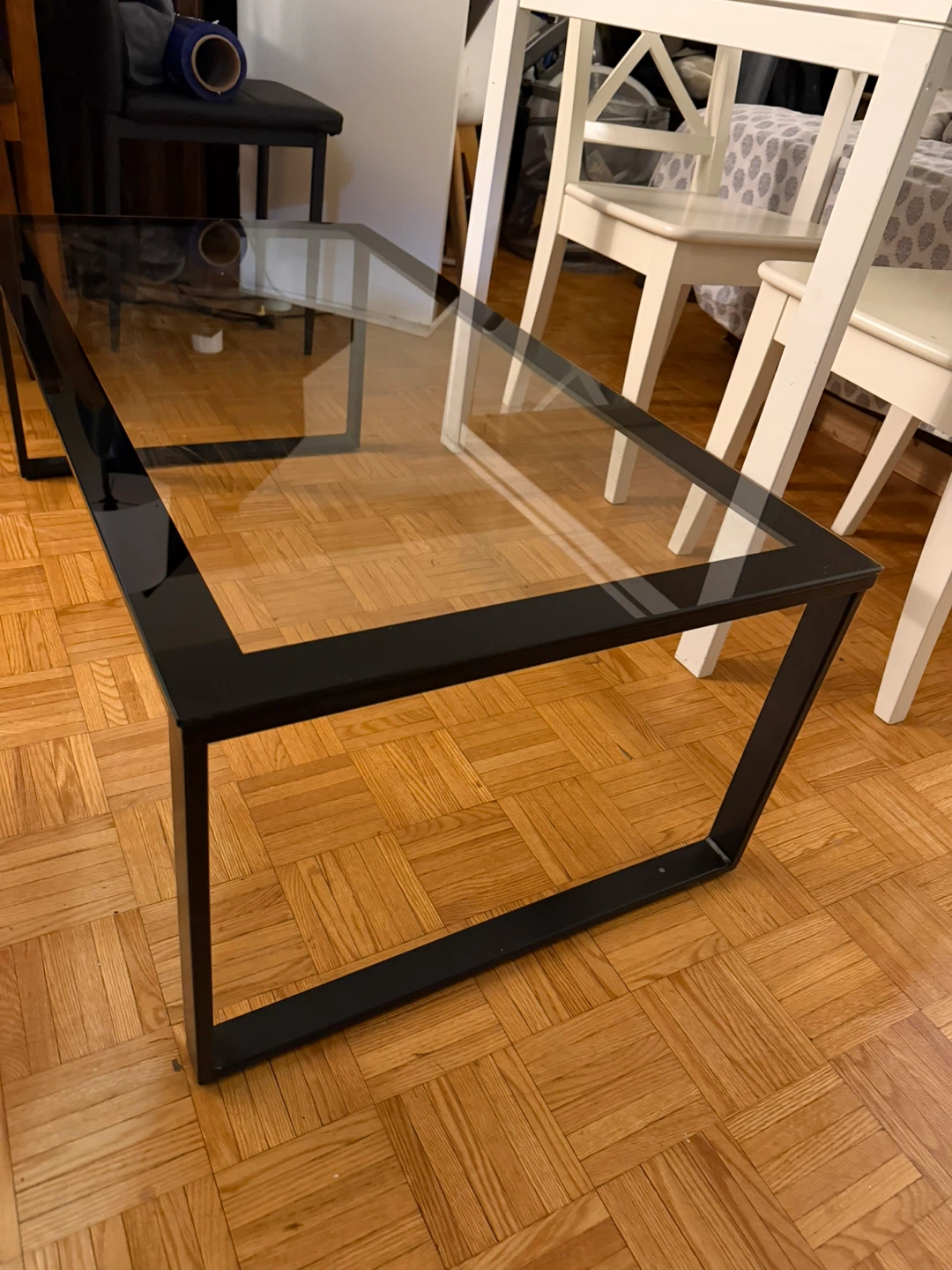 Modern Black Metal and Glass Coffee Table - photo 5