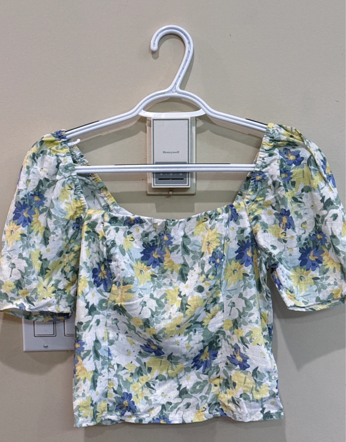 Women's Floral Print Puff Sleeve Top