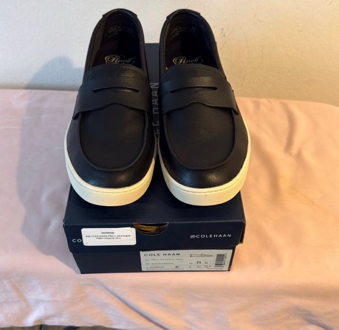 Cole Haan Pinch Weekender Loafers Black Leather Men's Size 8M