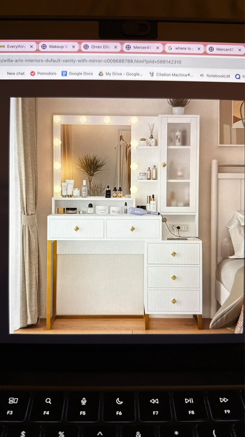 White Vanity Set with Lighted Mirror