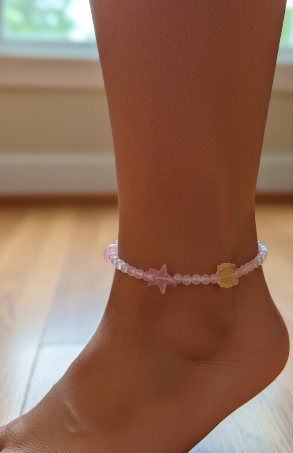 Pink Beaded Starfish Seashell Anklet - photo 3