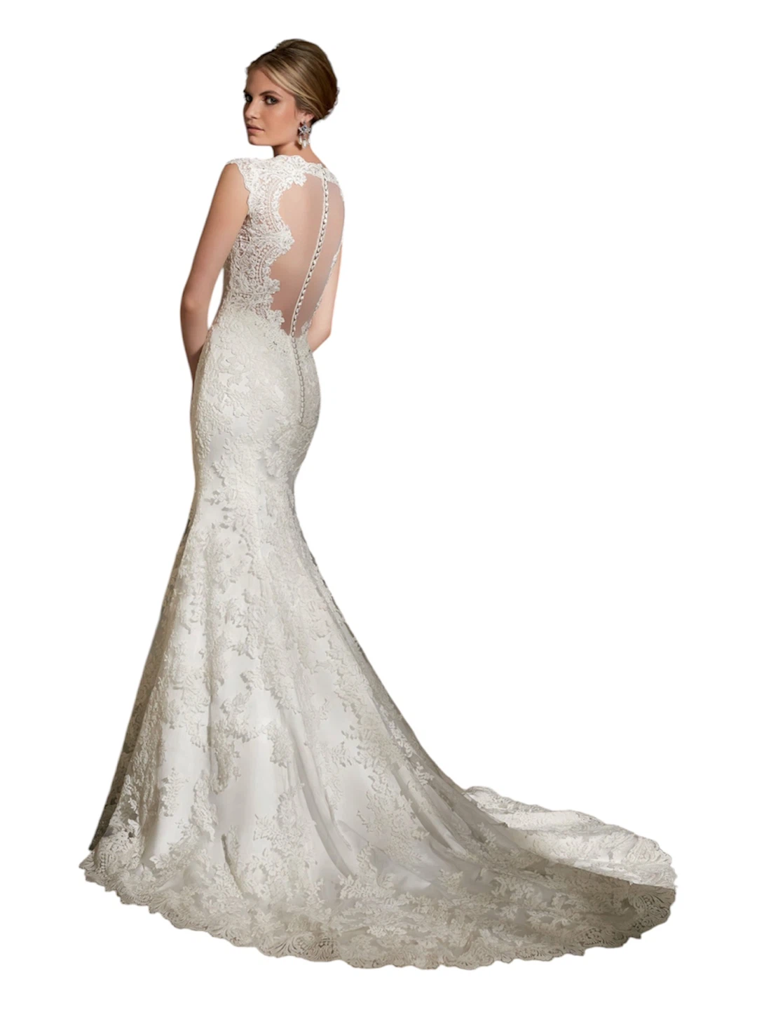 White Lace Mermaid Wedding Dress - photo 3