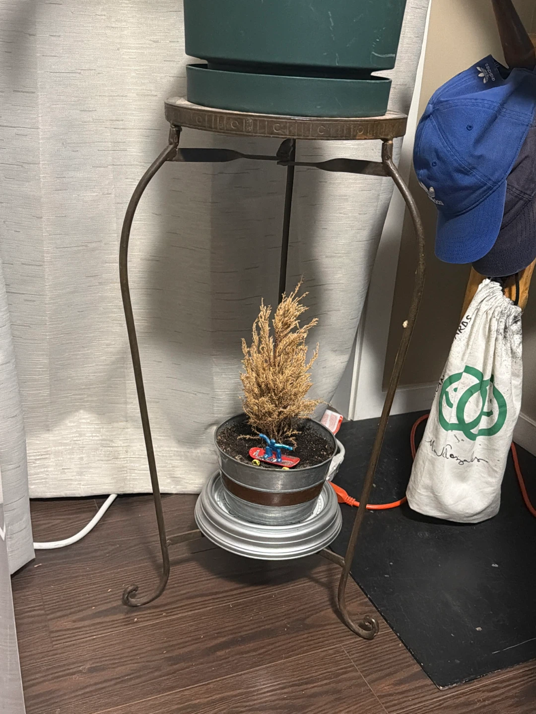 Metal Plant Stand with Decorative Accents