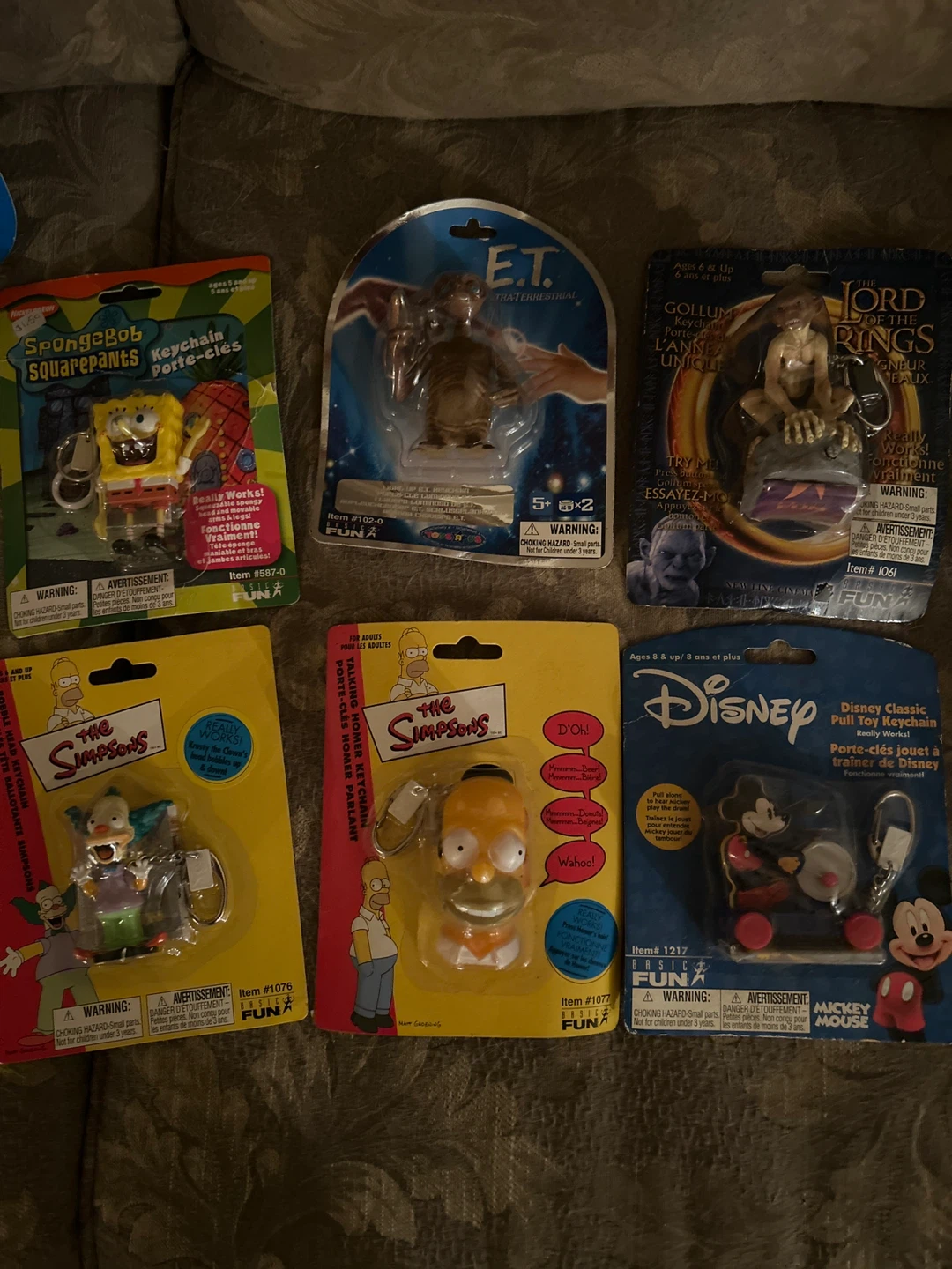 Vintage 2000-2003 Basic Fun Keychain Lot - 6 pcs Sealed