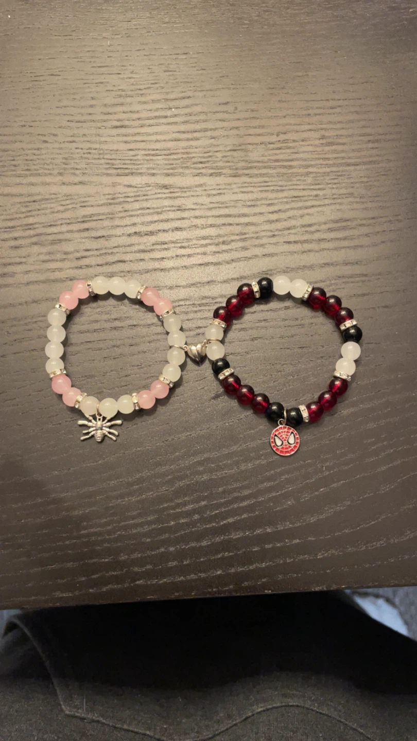 Spider-Man Inspired Beaded Bracelets - Set of 2