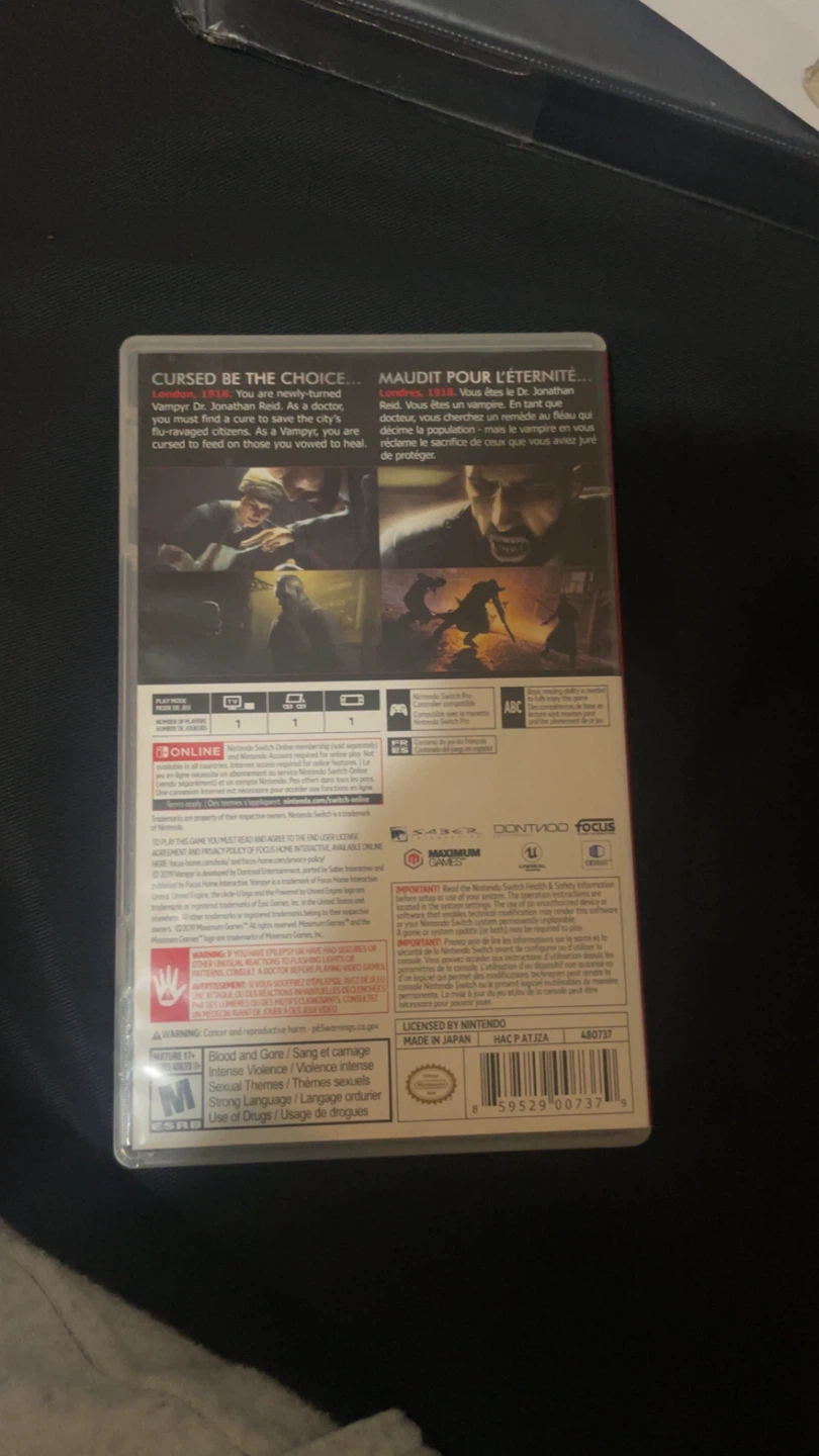 Vampyr Nintendo Switch Game - photo 2