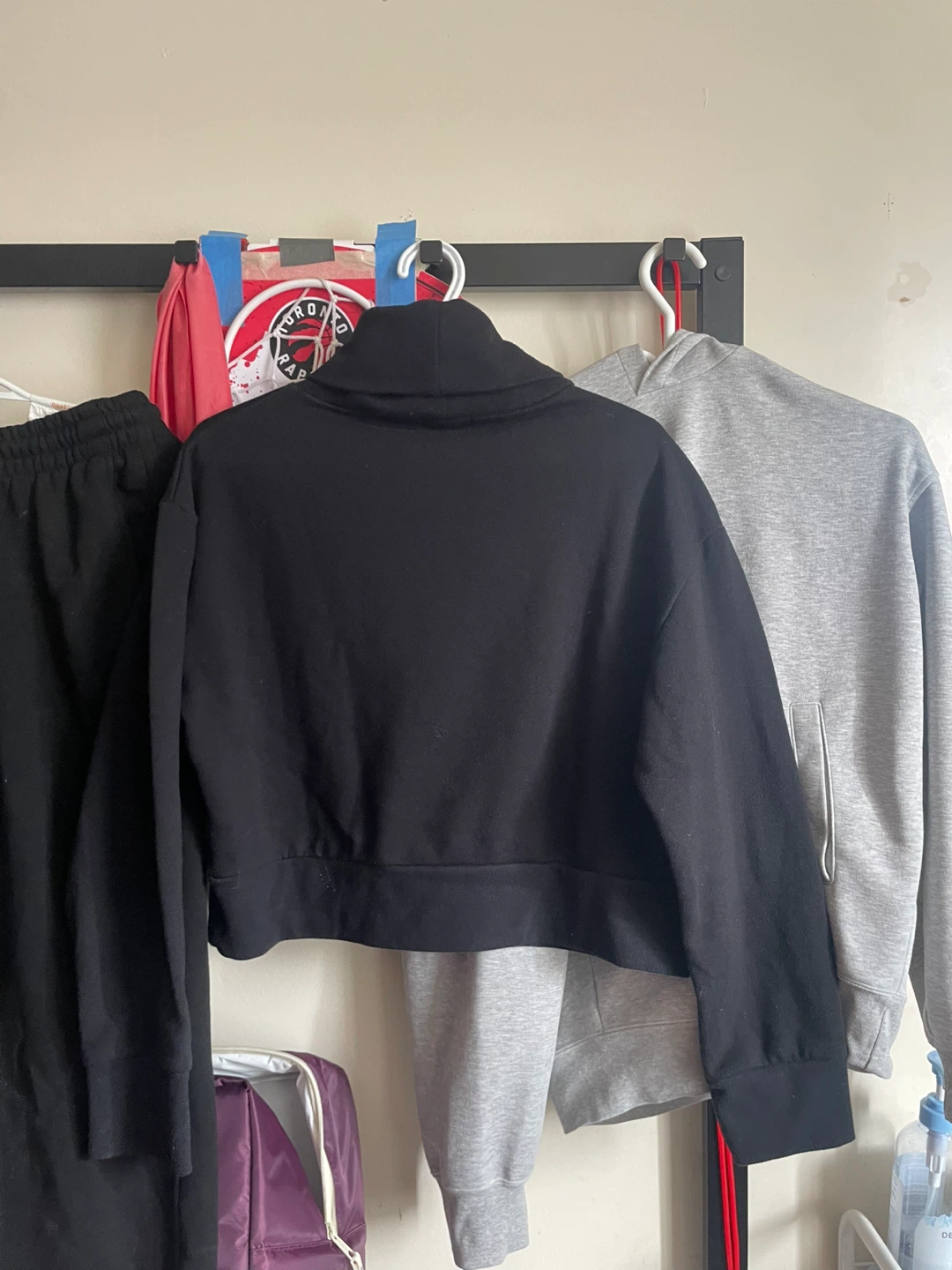 Revamped Black Mock Neck Cropped Sweatshirt - photo 2