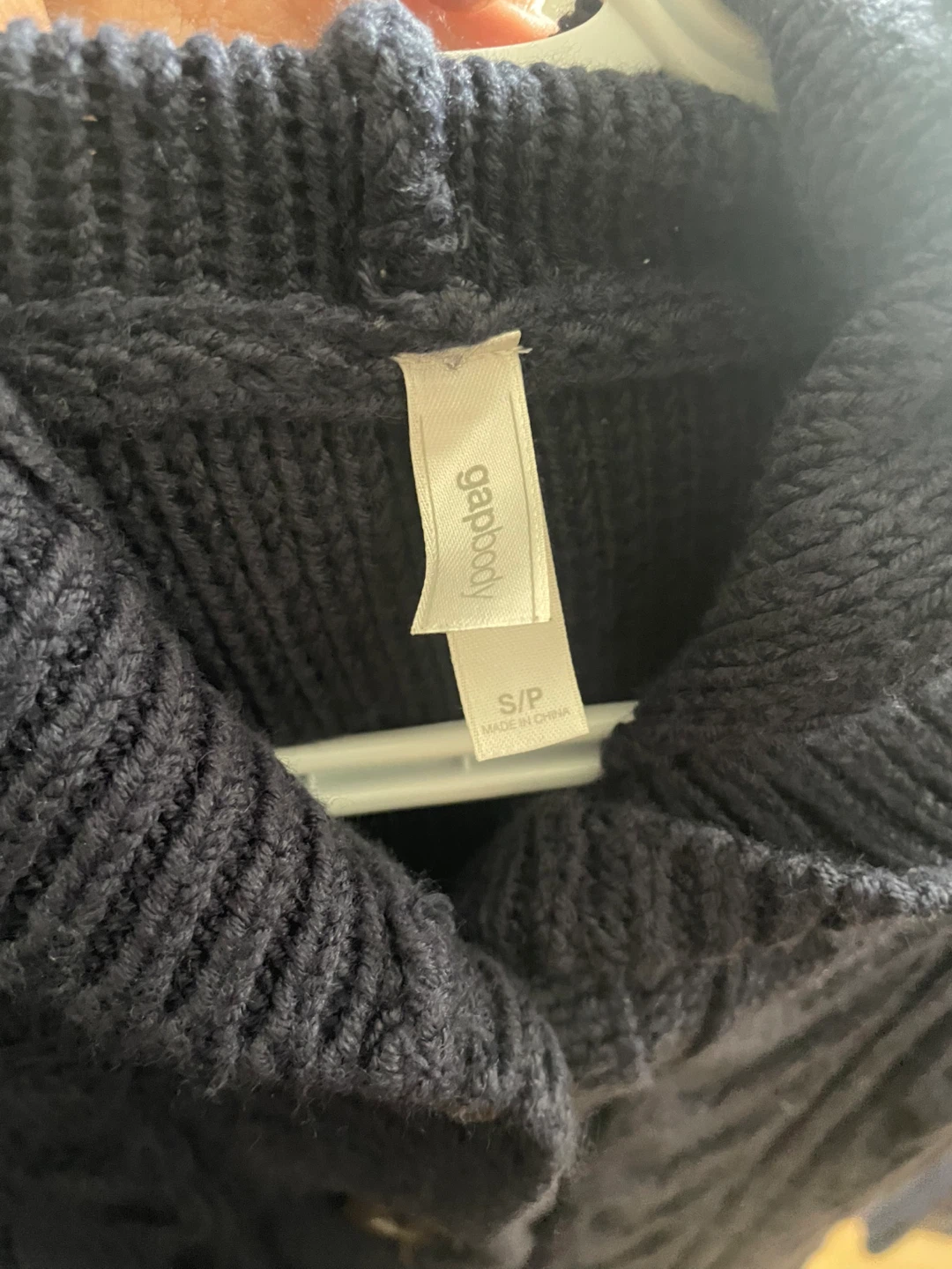 Gapbody Navy Blue Cable Knit Hoodie Sweater - photo 3