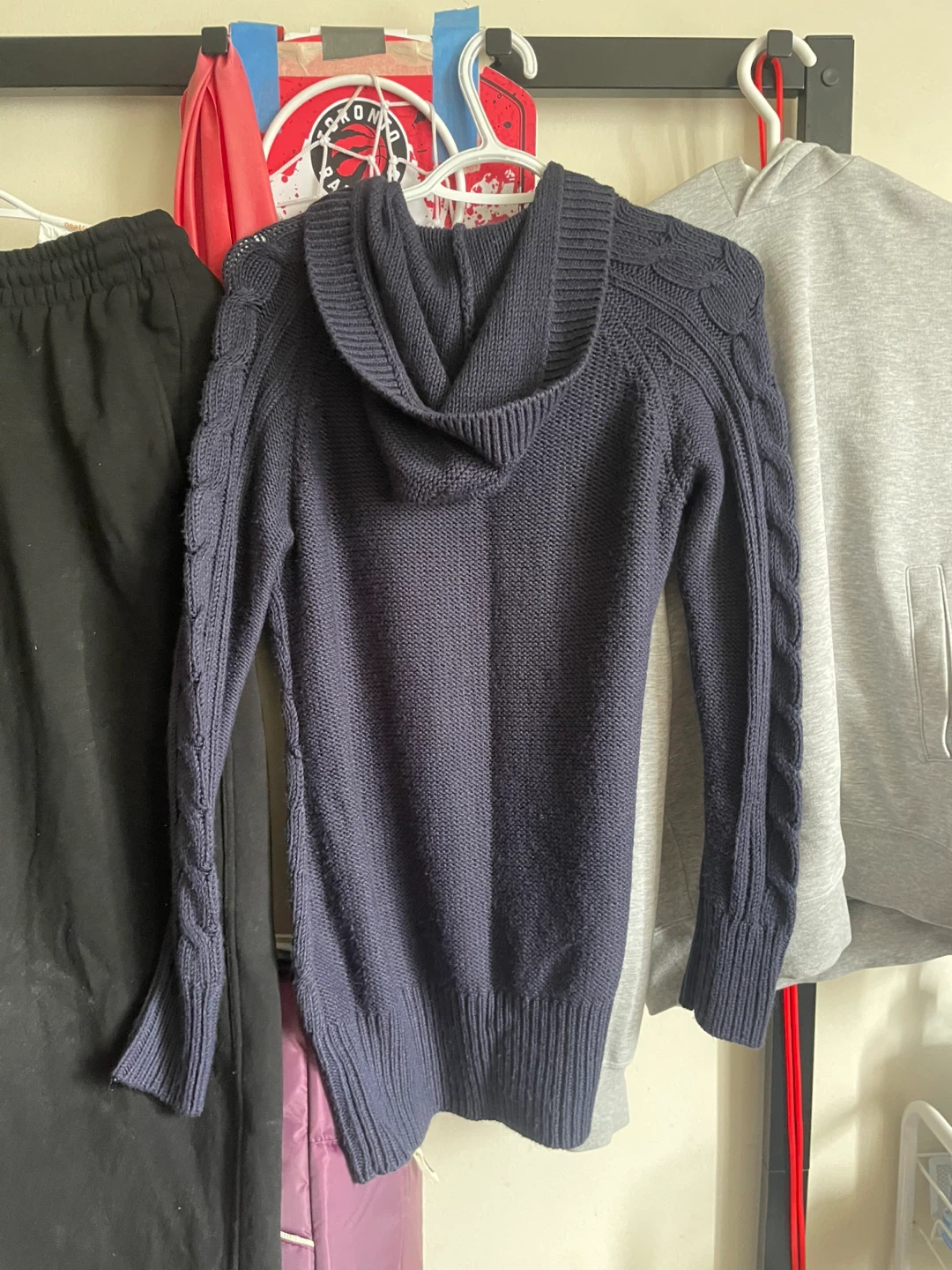 Gapbody Navy Blue Cable Knit Hoodie Sweater - photo 2