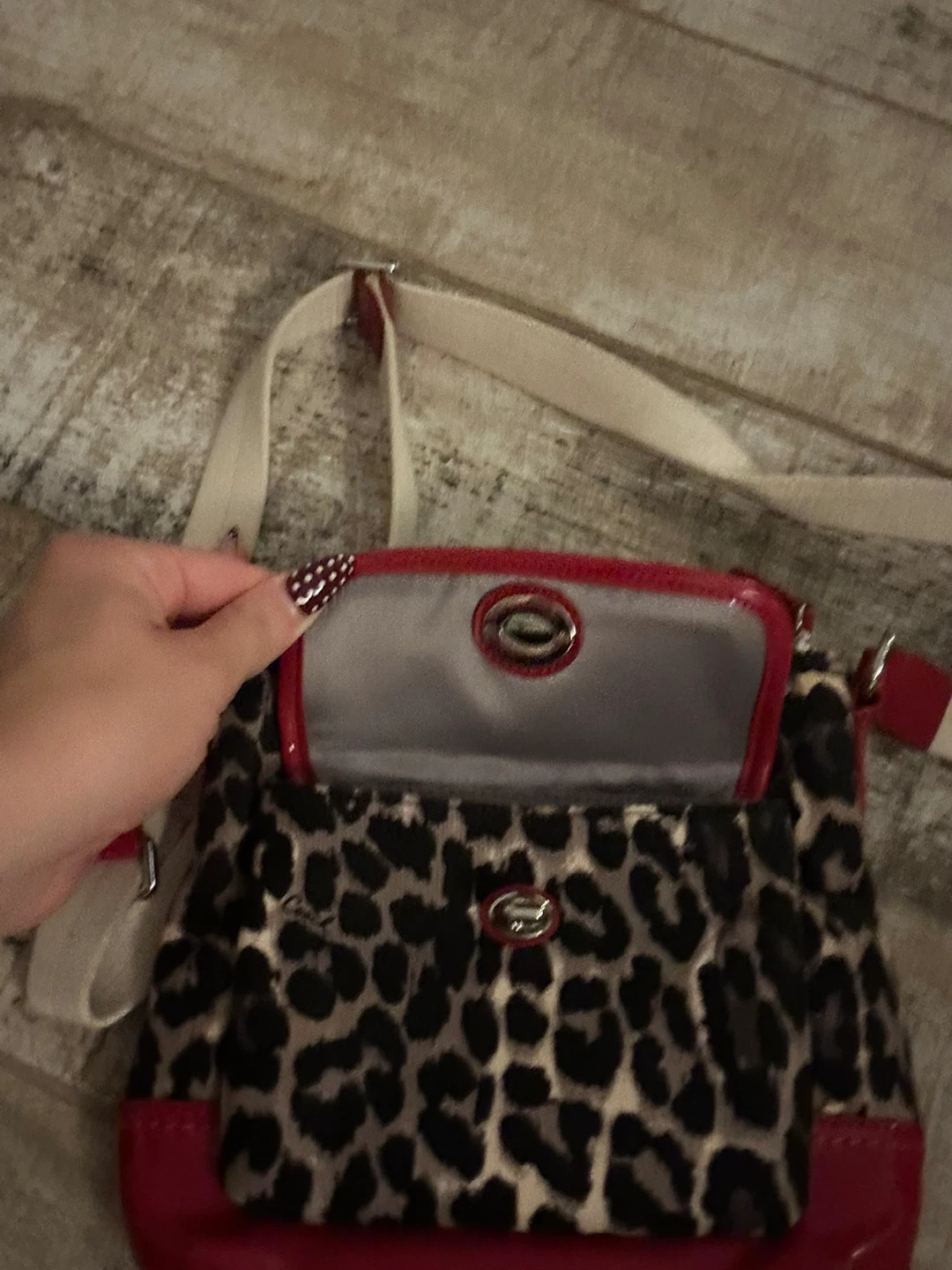 Coach Leopard Print Crossbody Bag with Red Trim - photo 5