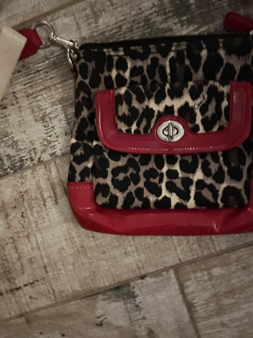 Coach Leopard Print Crossbody Bag with Red Trim - photo 2