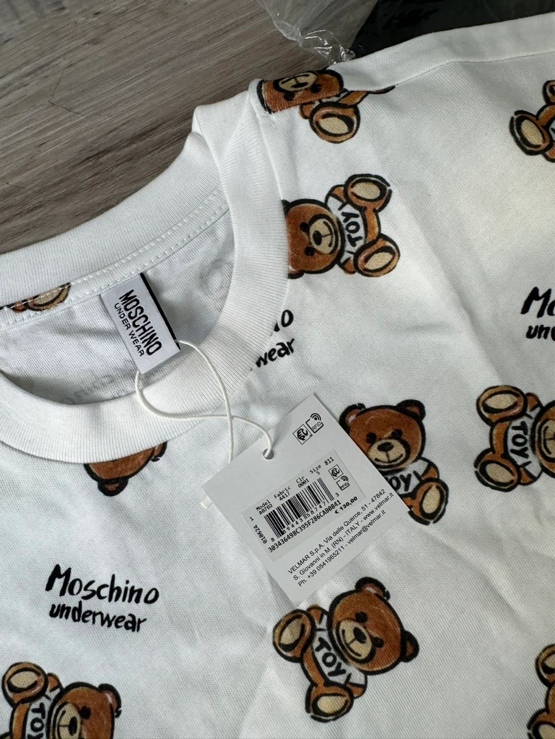 Moschino Underwear White Teddy Bear Print T-Shirt