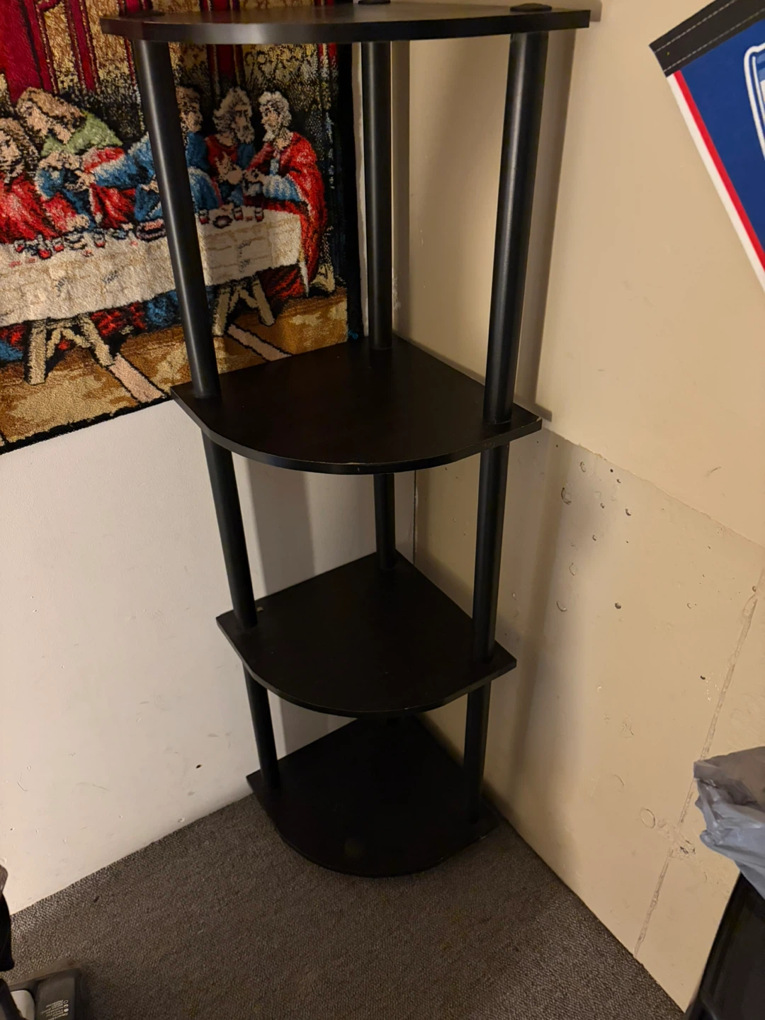 Black 4-Tier Corner Shelf Unit