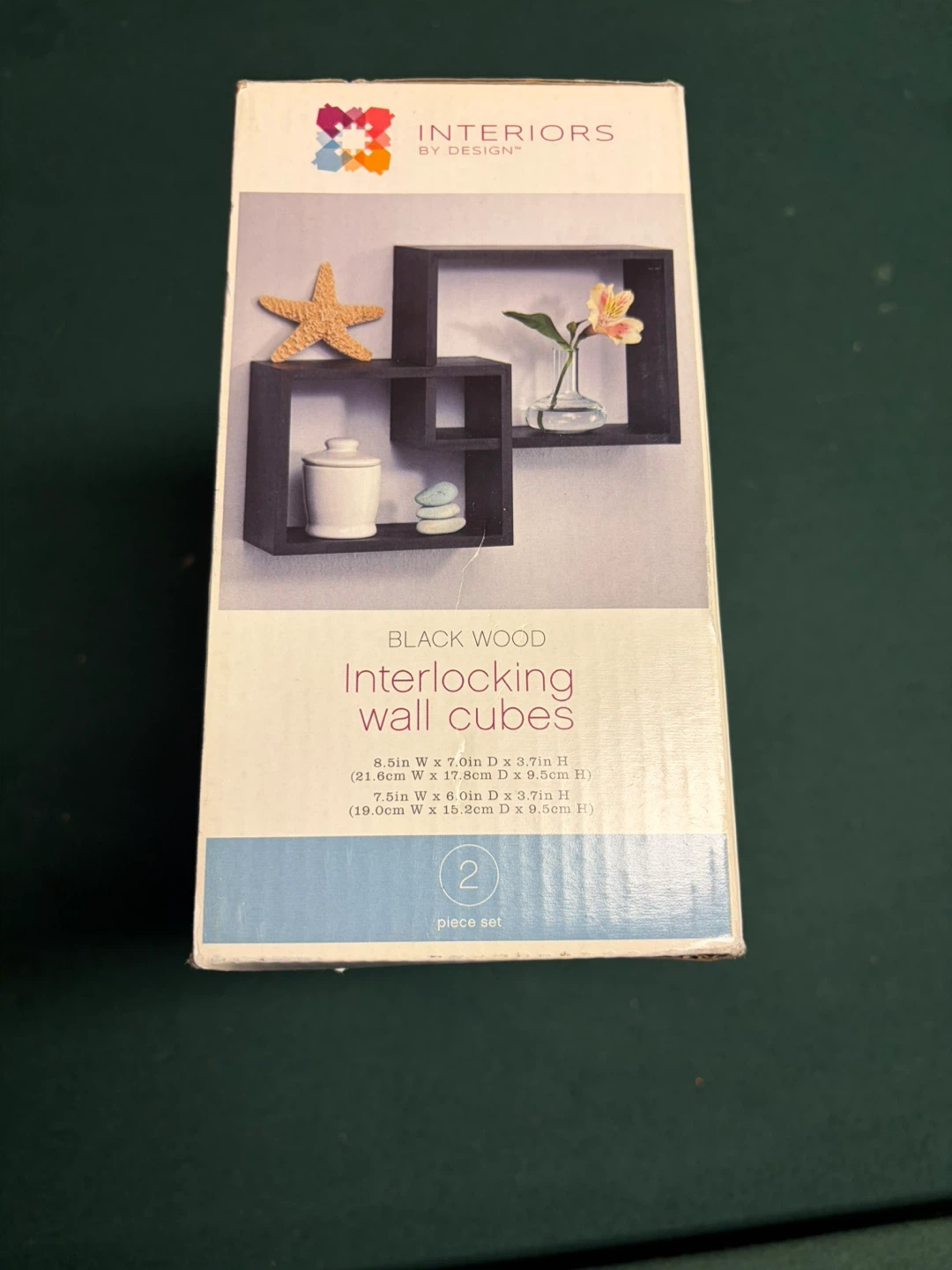 Interlocking Wall Cubes - Black Wood - 2 Piece Set - photo 2