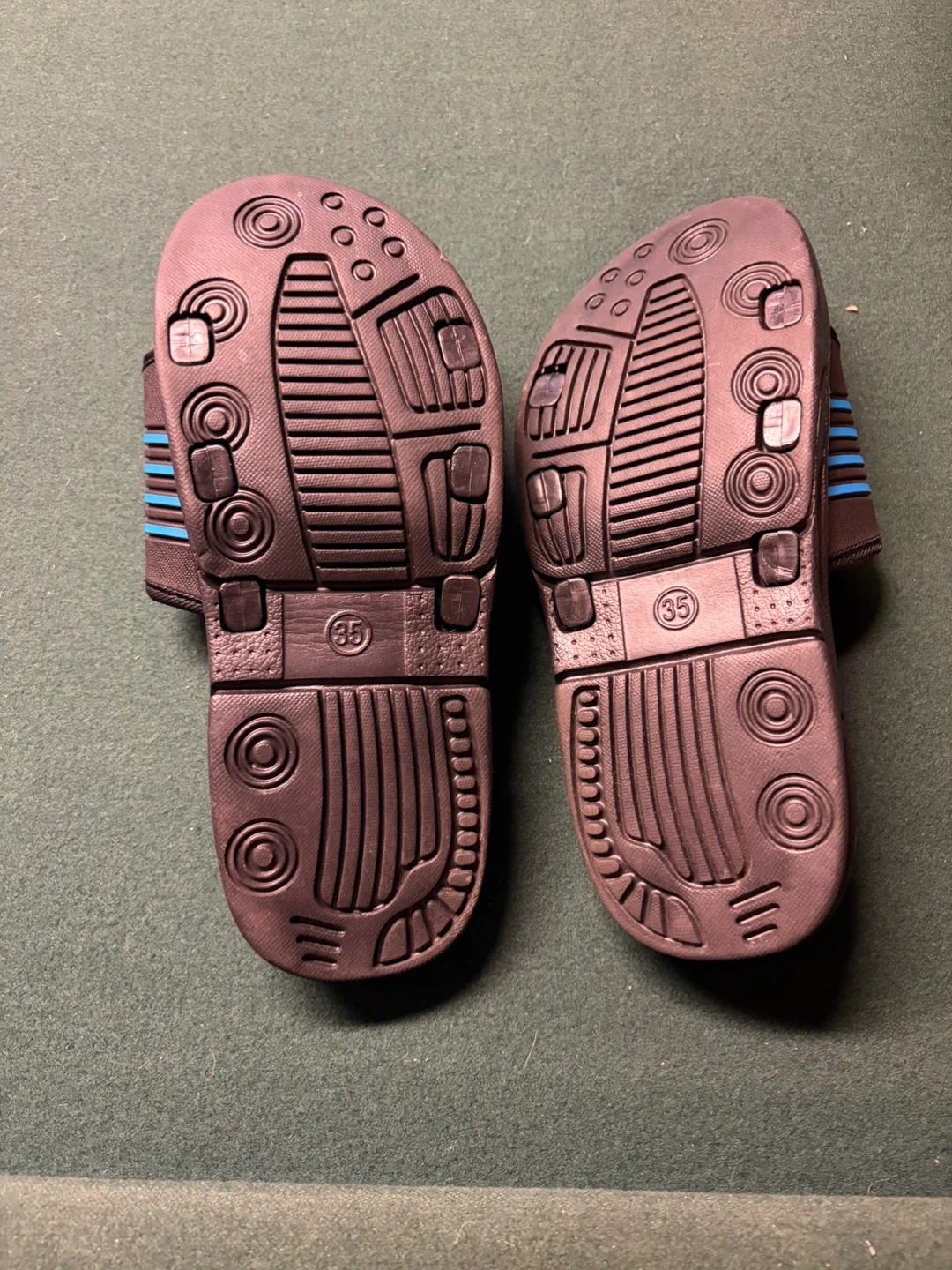 Blue and Black Slide Sandals - Size 35 - photo 2