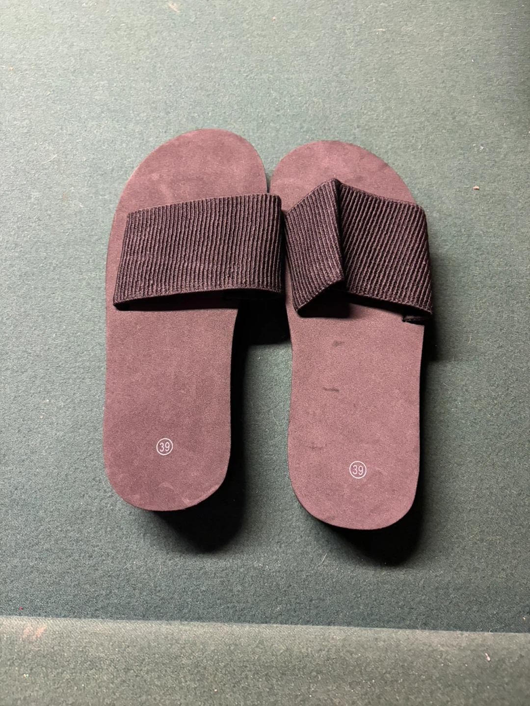 Black Flip Flops Size 39