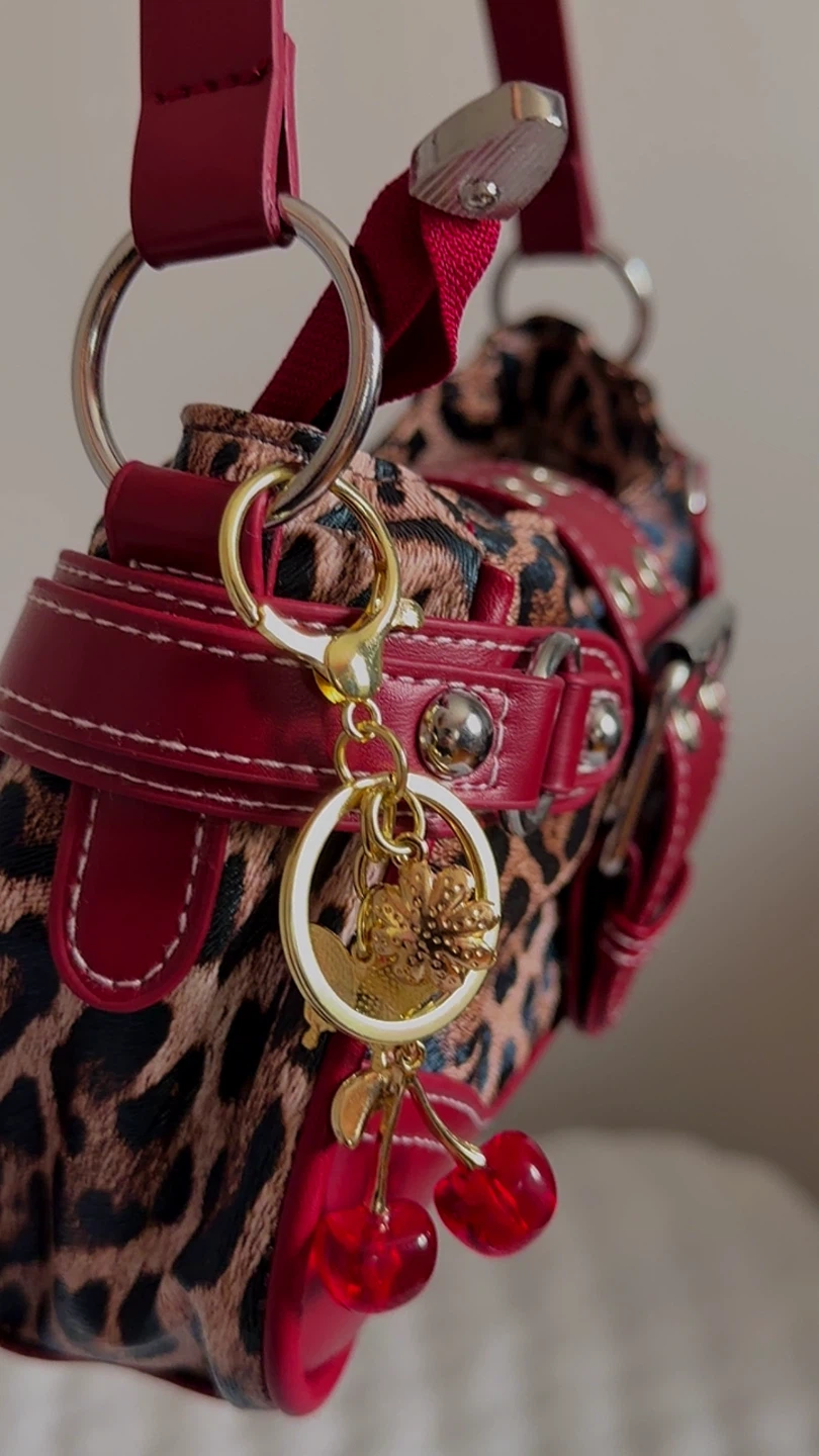 Leopard Print Shoulder Bag with Charm🍒 - photo 3