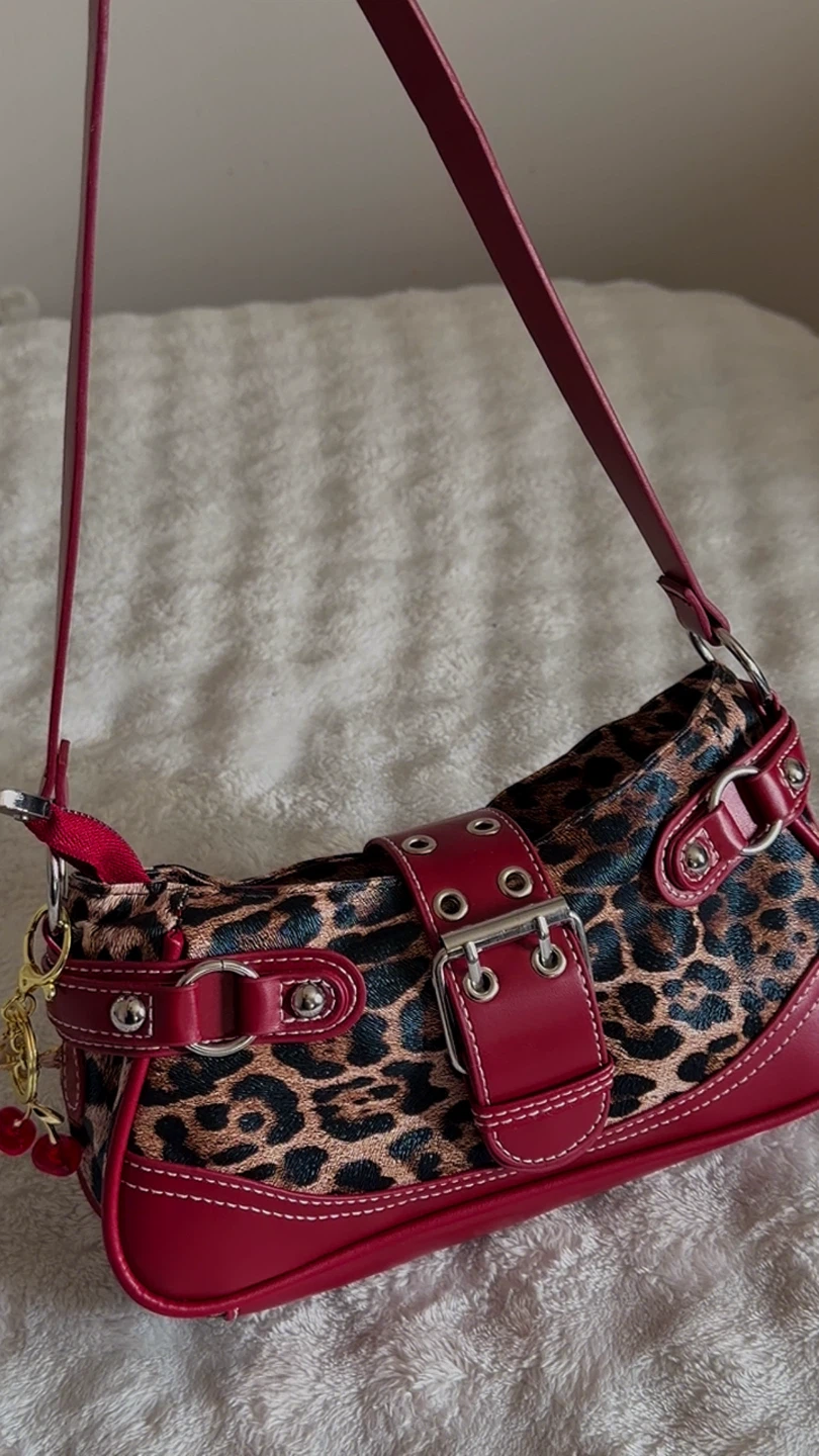 Leopard Print Shoulder Bag with Charm🍒 - photo 2