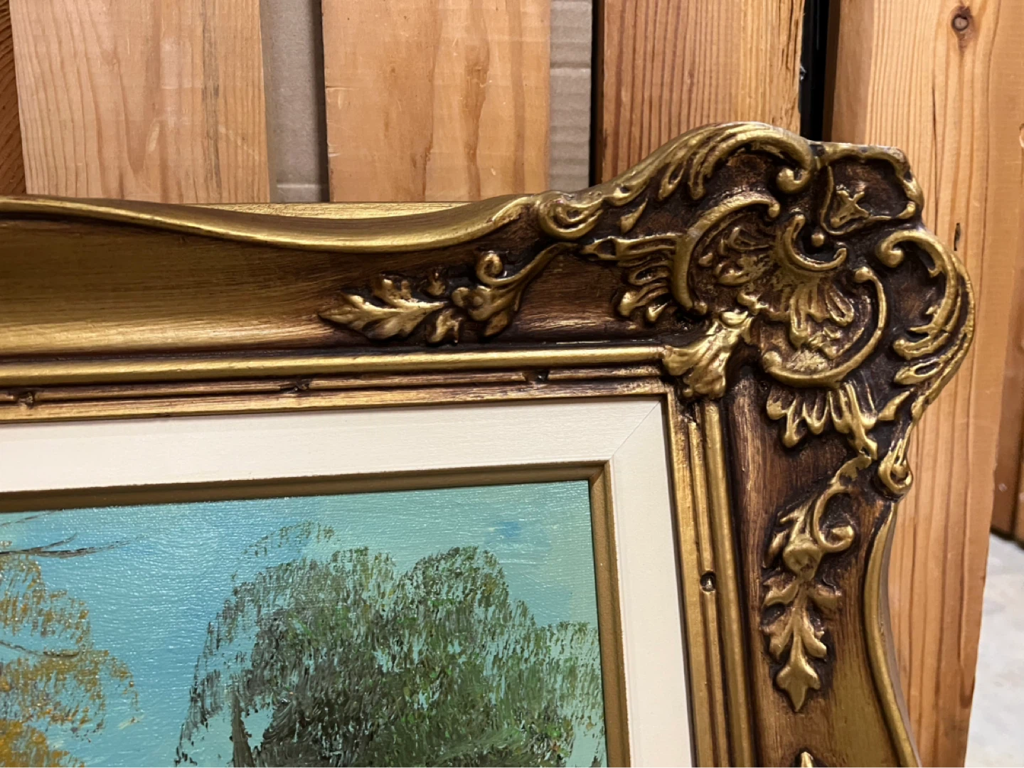 Vintage Framed Landscape Painting by T. Cook - photo 3