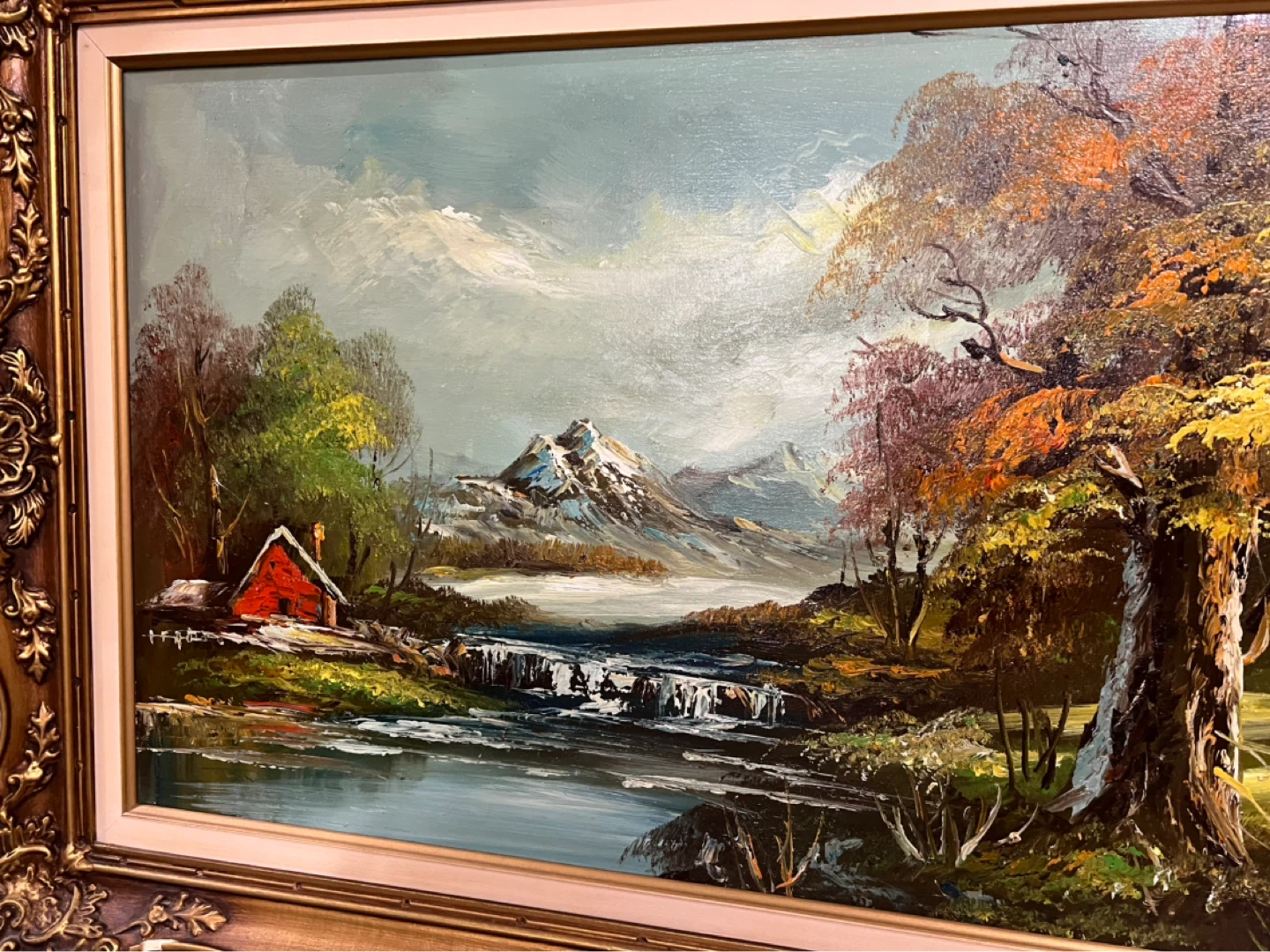 Vintage Framed Landscape Painting by T. Cook - photo 5