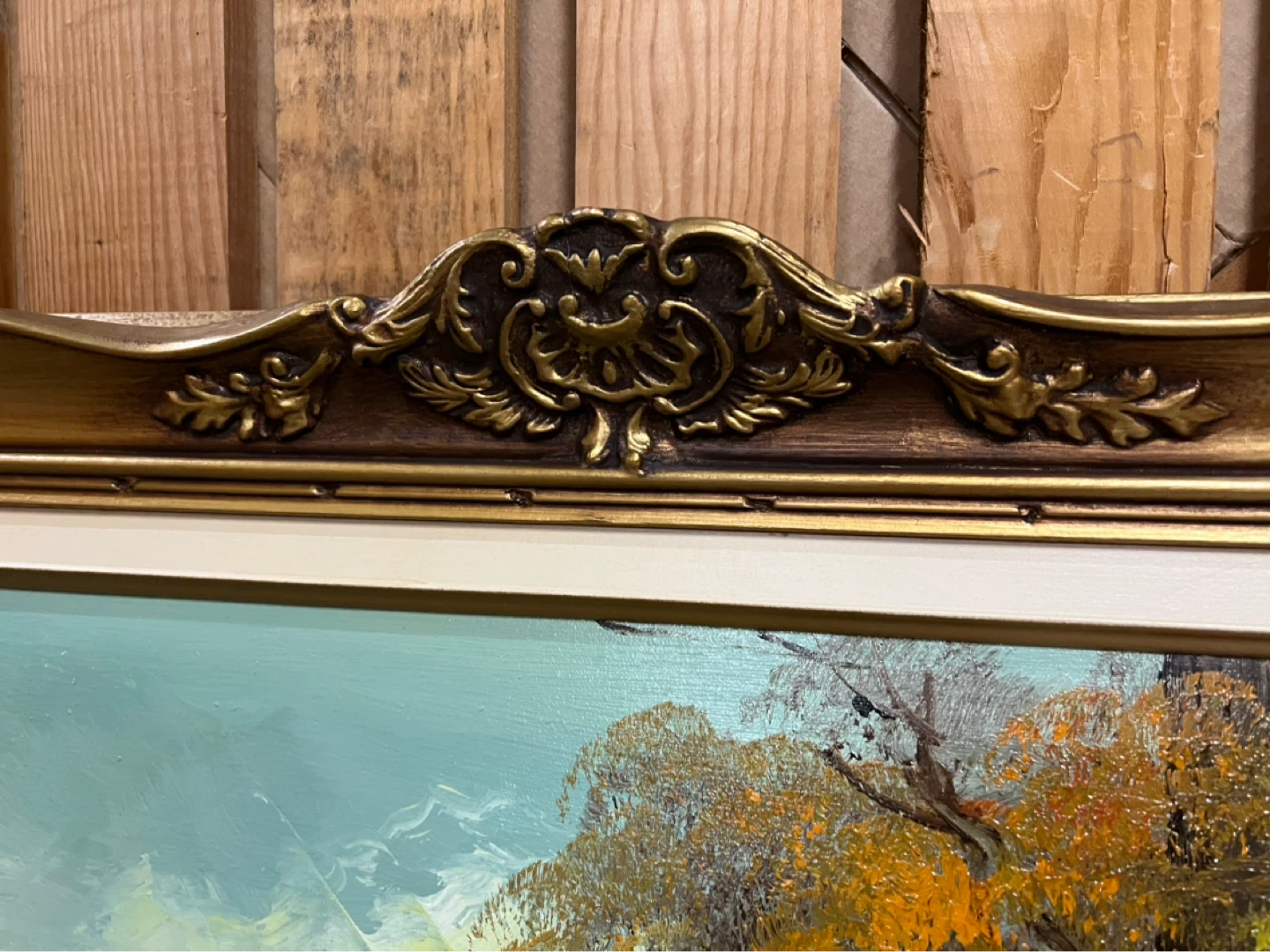 Vintage Framed Landscape Painting by T. Cook - photo 4