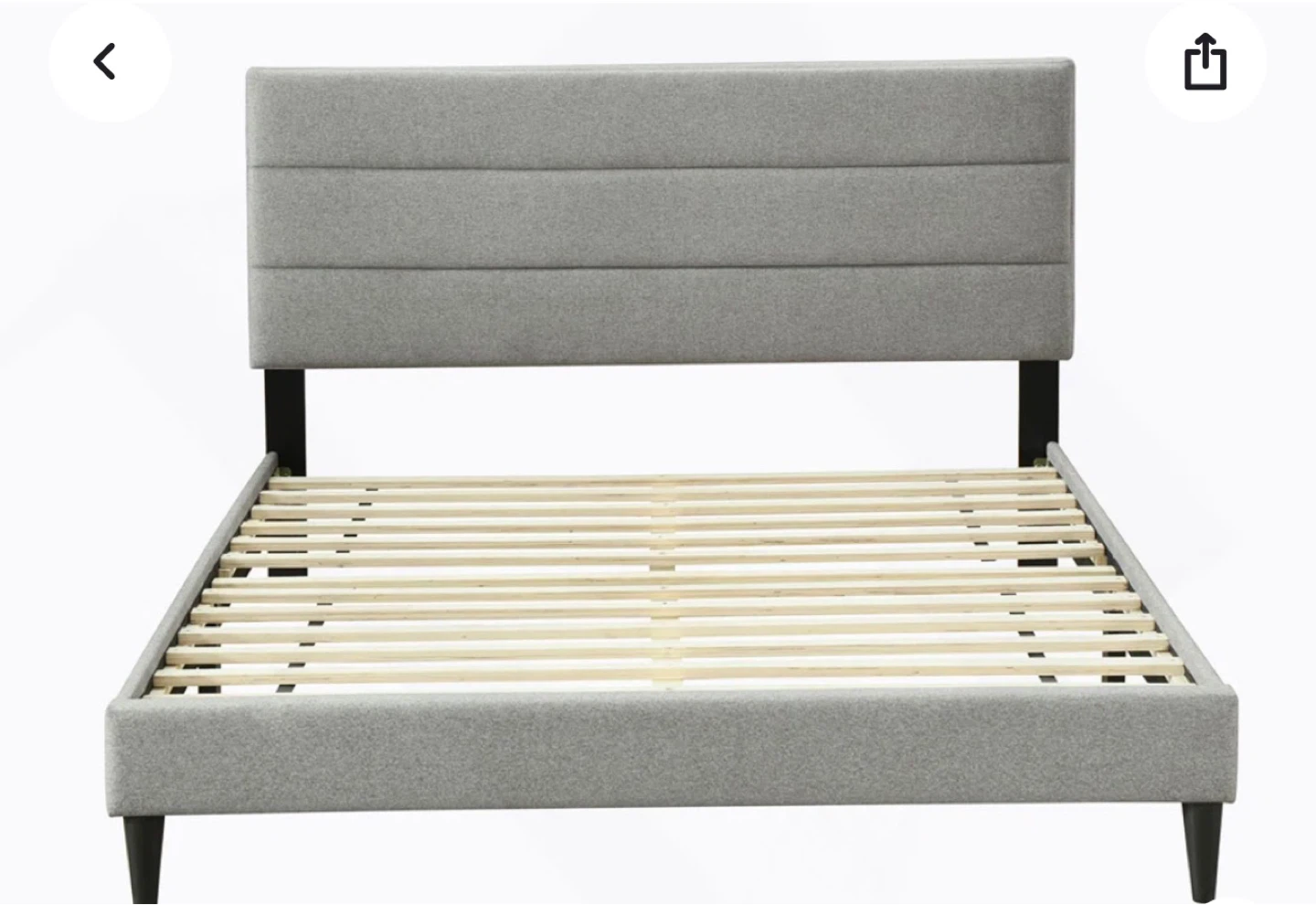 Grey Upholstered Queen Bed Frame with Headboard - photo 3