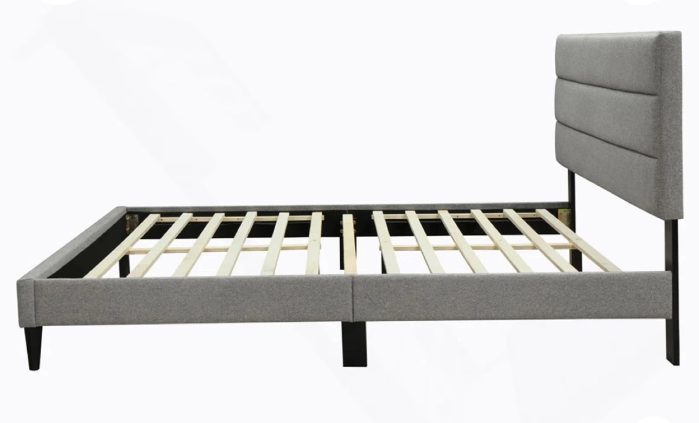 Grey Upholstered Queen Bed Frame with Headboard - photo 5