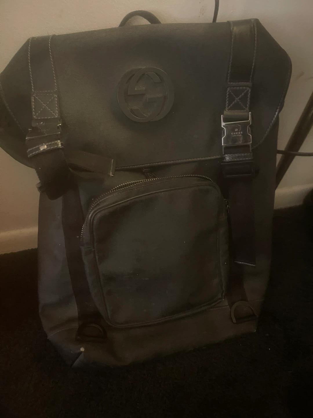 Gucci Black Large GG Backpack