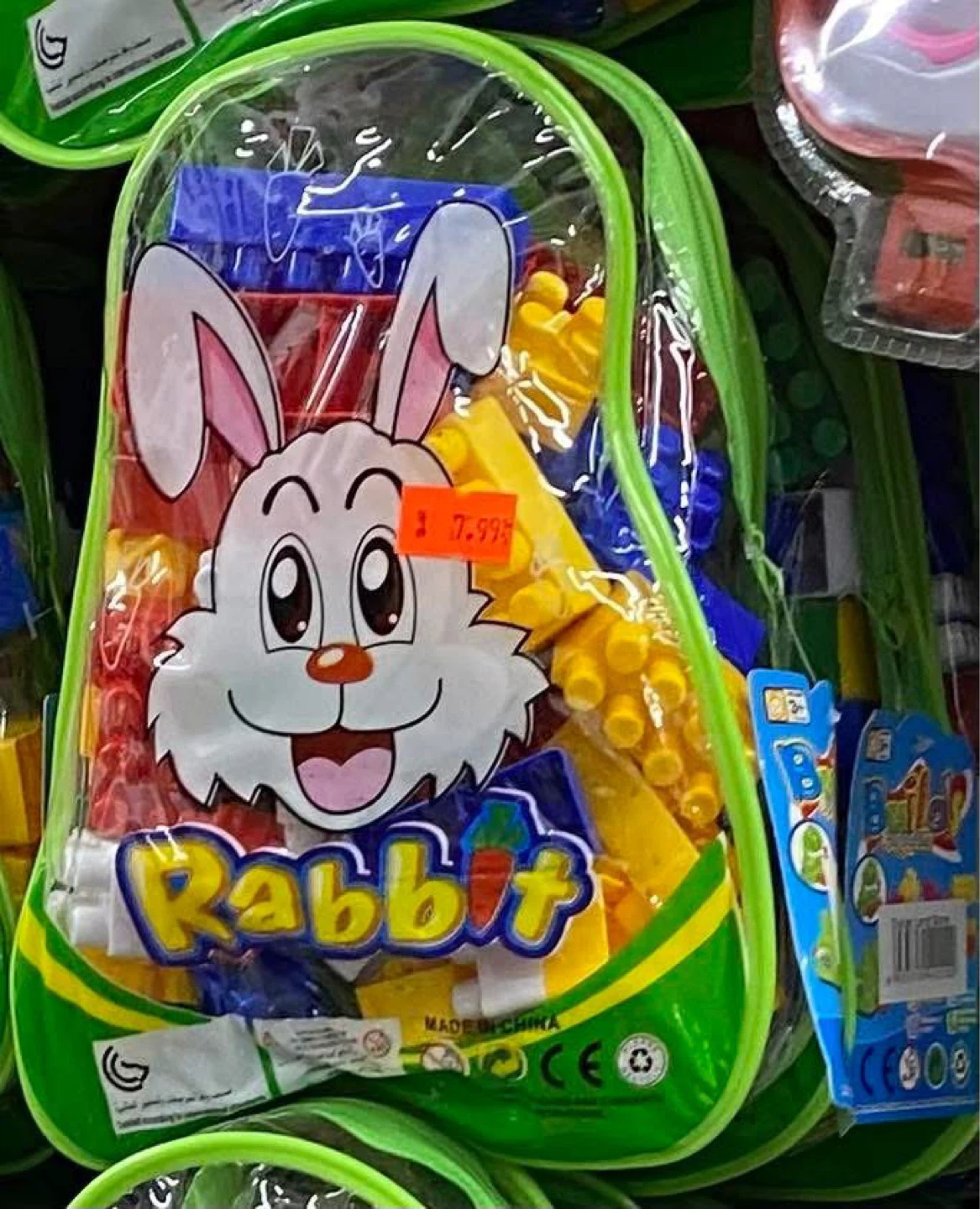 Rabbit Building Blocks Backpack Toy Set